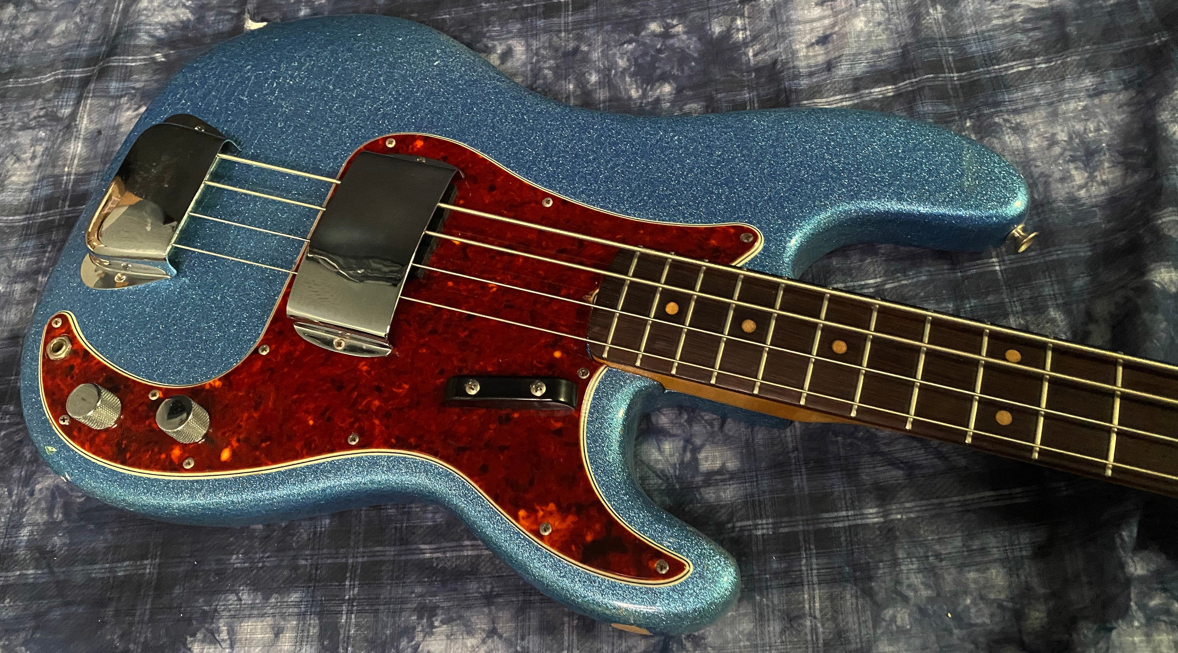 1963 Fender Precision Bass - Factory Iced Blue Sparkle Finish - 100% Stock - SUPER RARE!