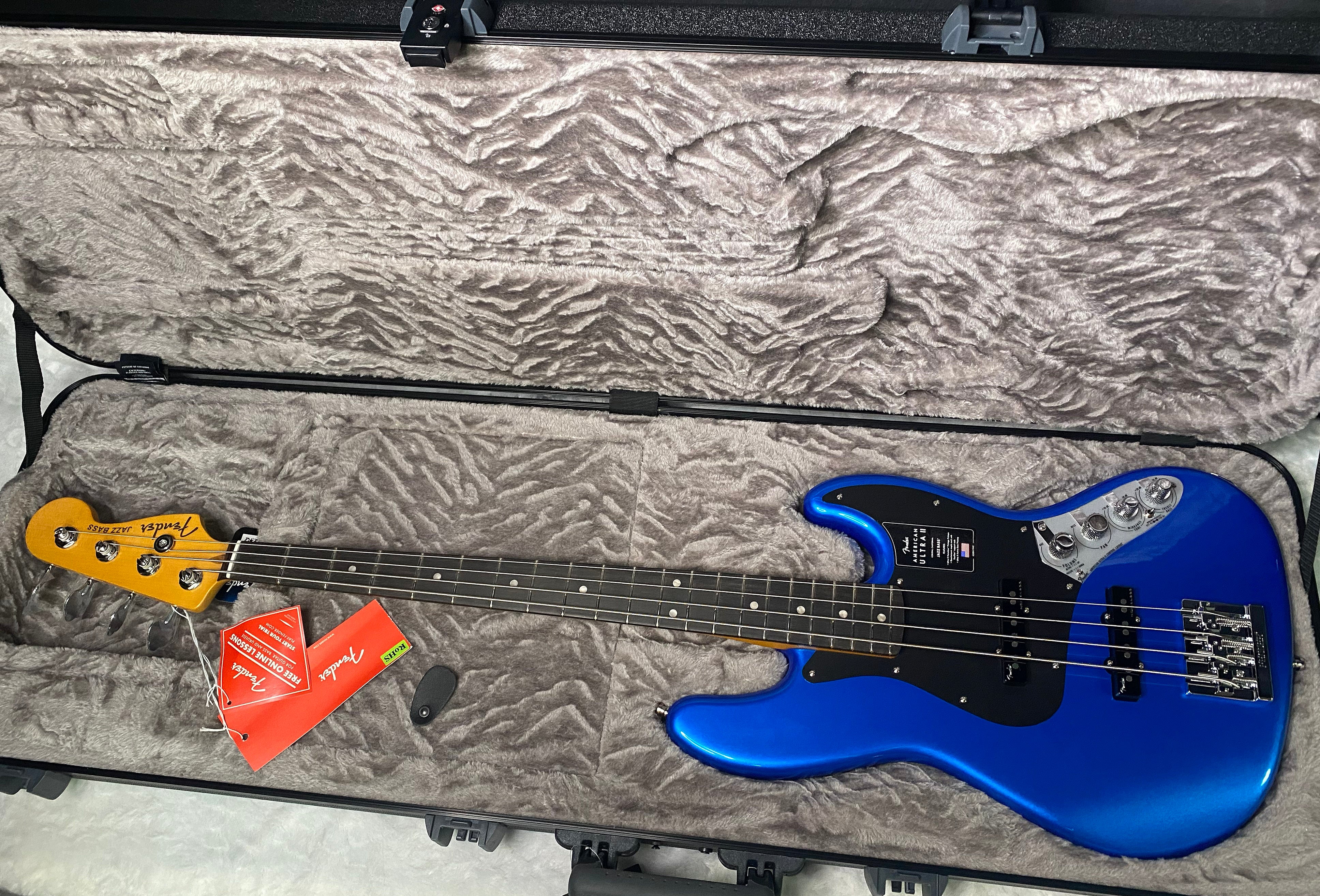 NEW ! Fender American Ultra II Jazz Bass - Noble Blue - 9.3lbs - Authorized Dealer - G07495