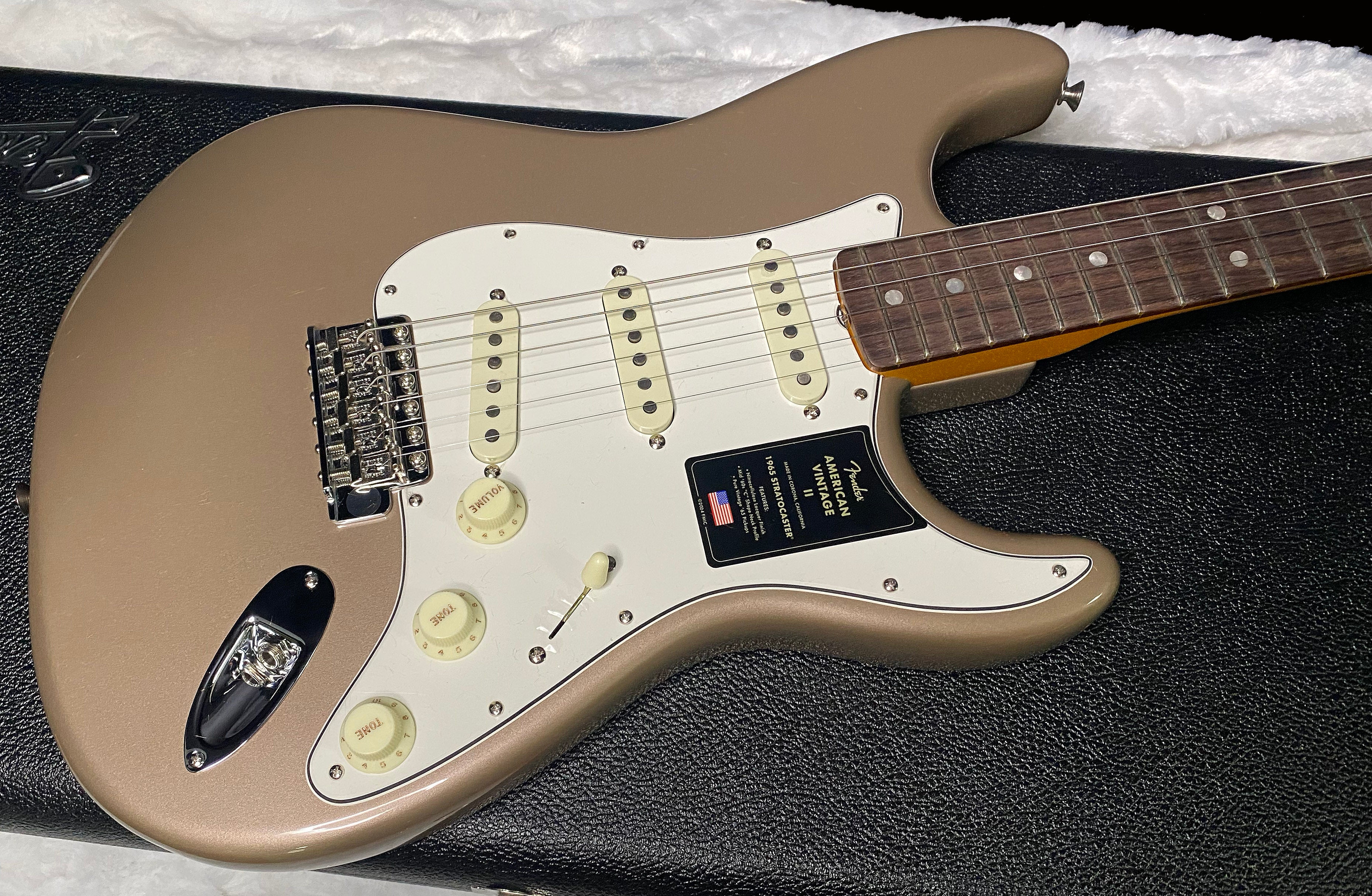 NEW! Fender American Vintage II 1965 Stratocaster - Shoreline Gold - 8.1lbs - Authorized Dealer - G07491