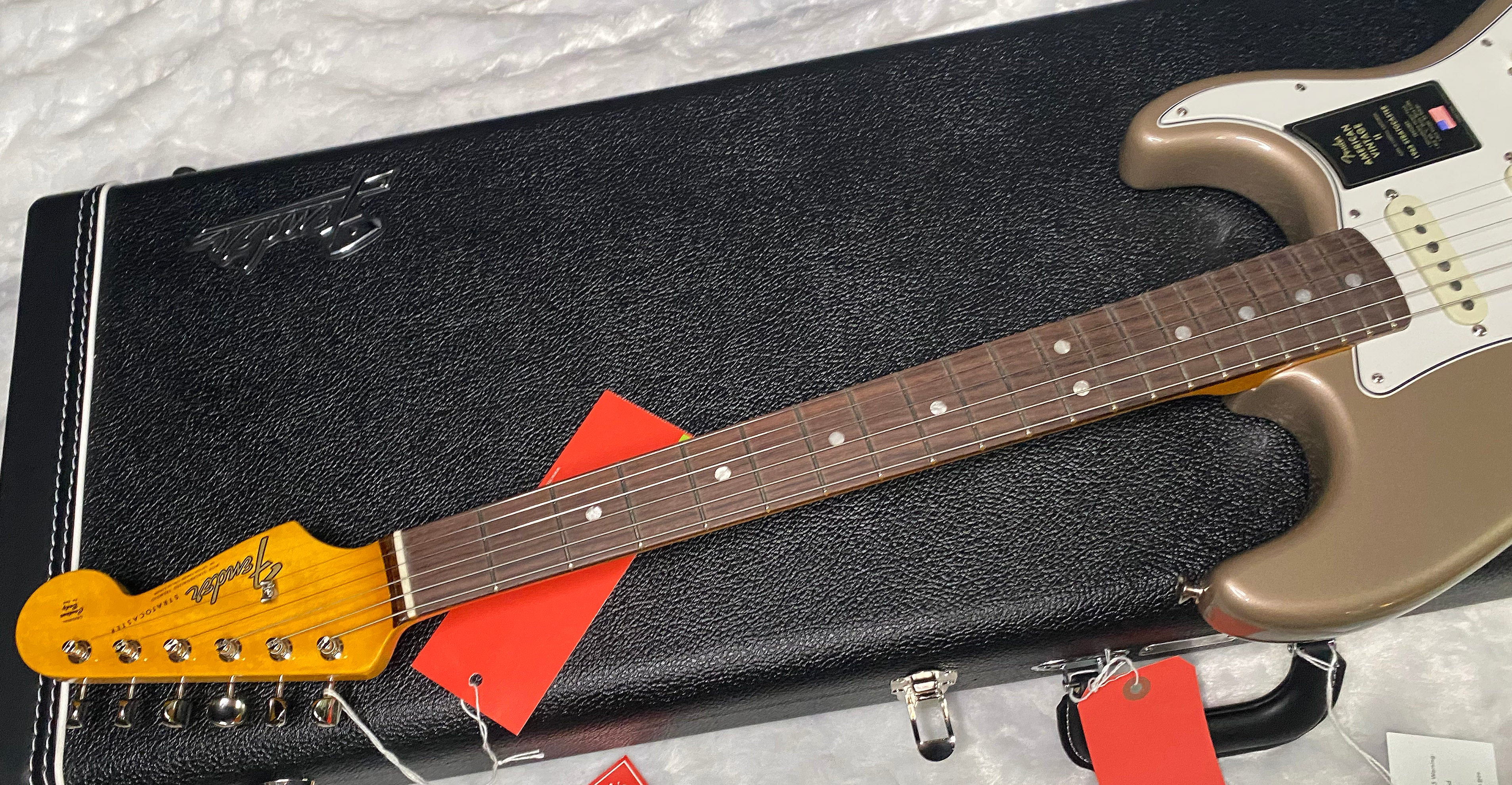 NEW! Fender American Vintage II 1965 Stratocaster - Shoreline Gold - 8.1lbs - Authorized Dealer - G07491