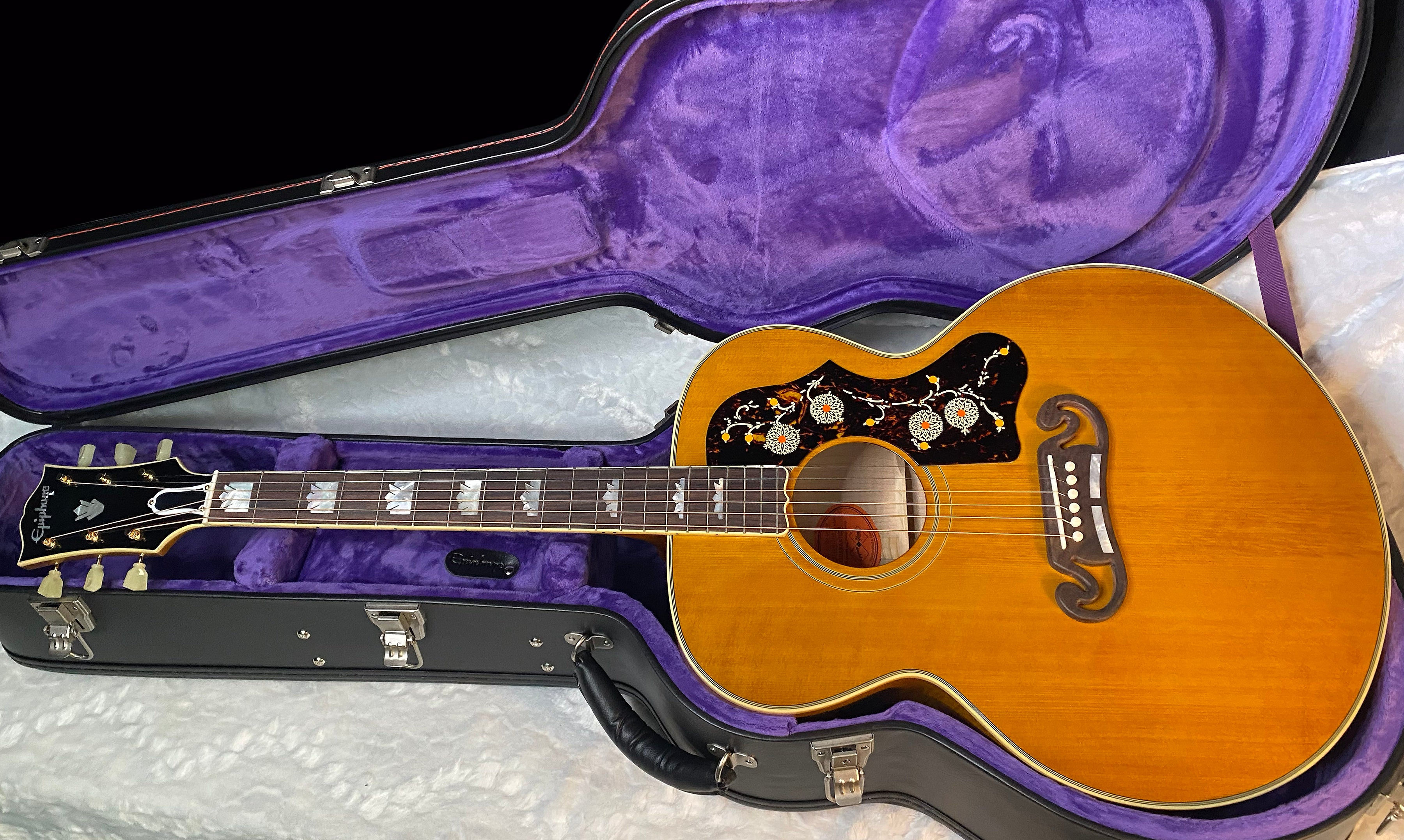NEW ! Epiphone Inspired by 1957 Gibson SJ-200 J-200 Original Case - Authorized Dealer - 5.3lbs - G05401