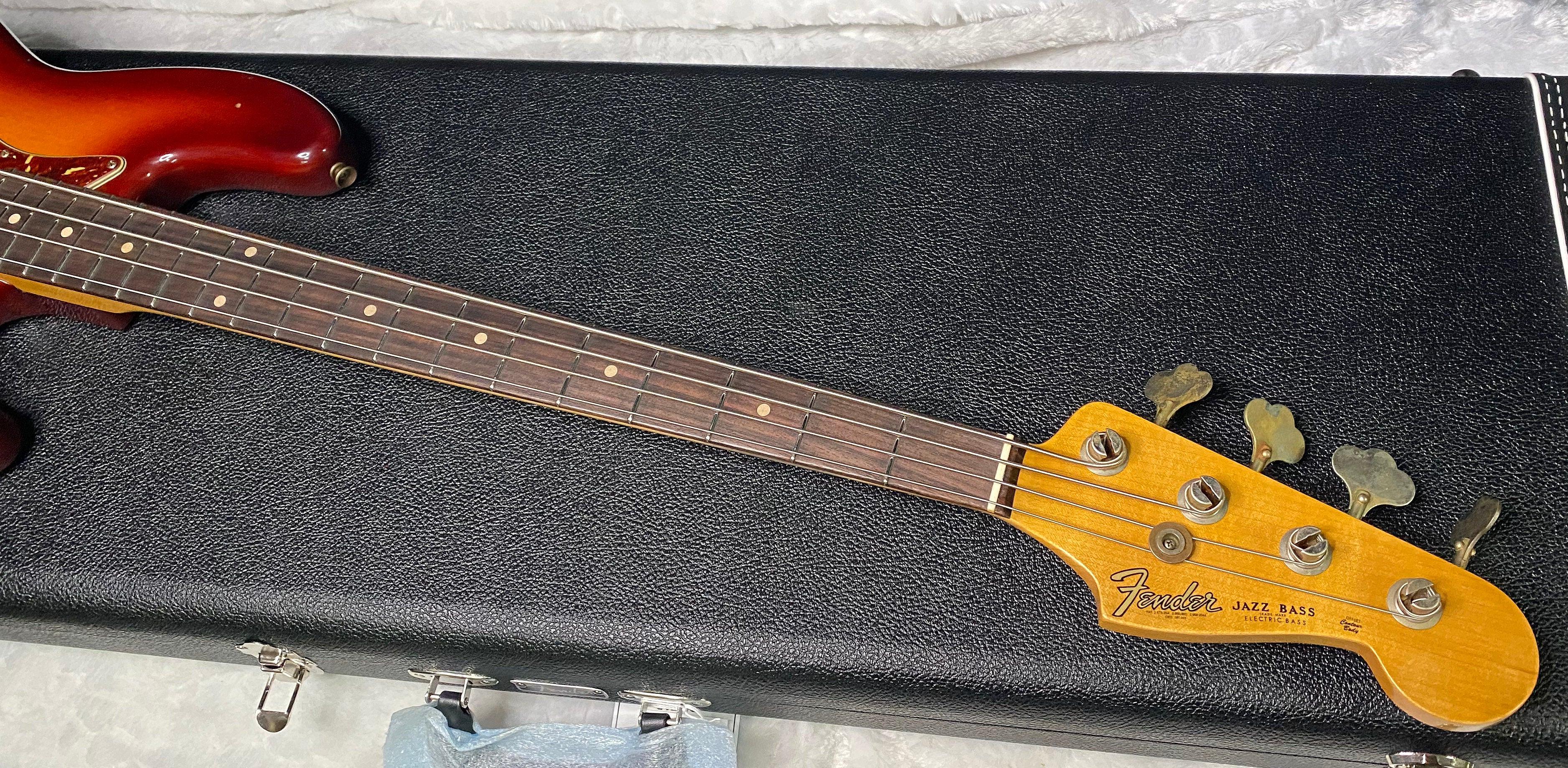 NEW! Fender Custom Shop 64 Jazz Bass Relic - Aged Cherry Sunburst Finish - Ash Body - 9.3 lbs - Authorized Dealer - G07508