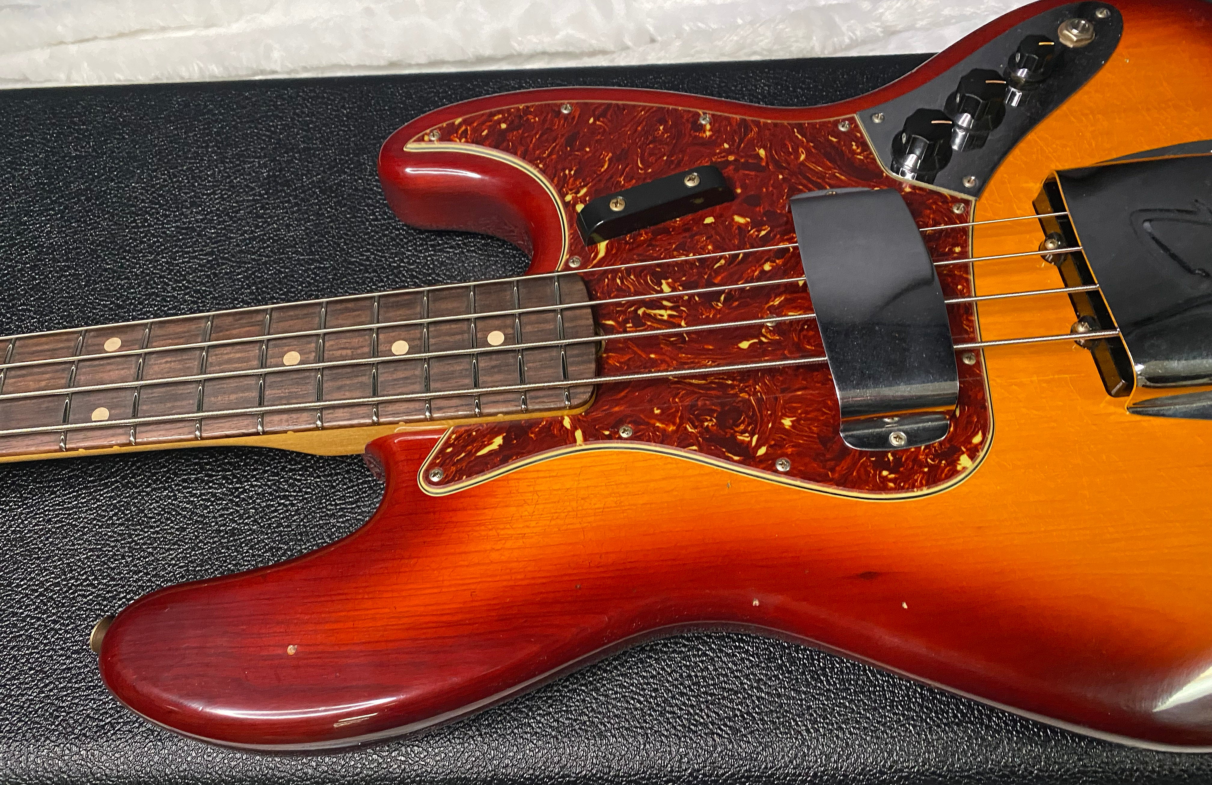 NEW! Fender Custom Shop 64 Jazz Bass Relic - Aged Cherry Sunburst Finish - Ash Body - 9.3 lbs - Authorized Dealer - G07508