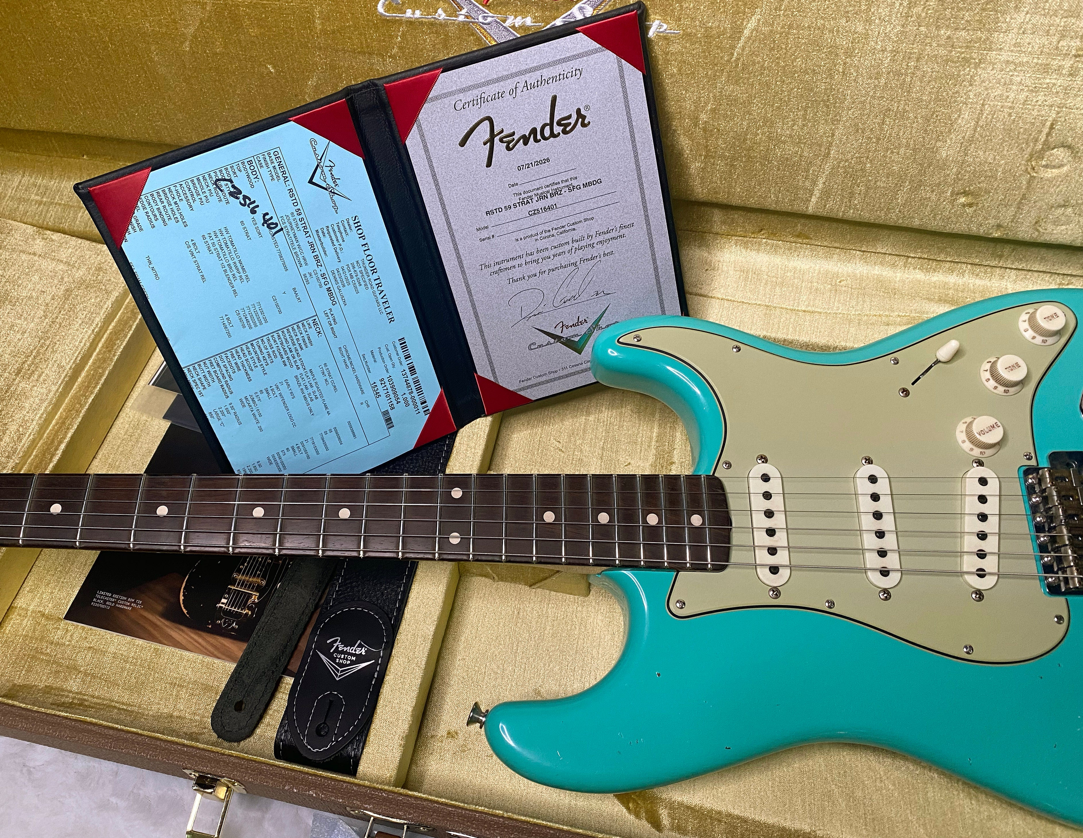 NEW! Fender 59 Stratocaster Custom Shop Relic Masterbuilt Dennis Galuska Brazilian - 7.4lbs - Authorized Dealer - G07505