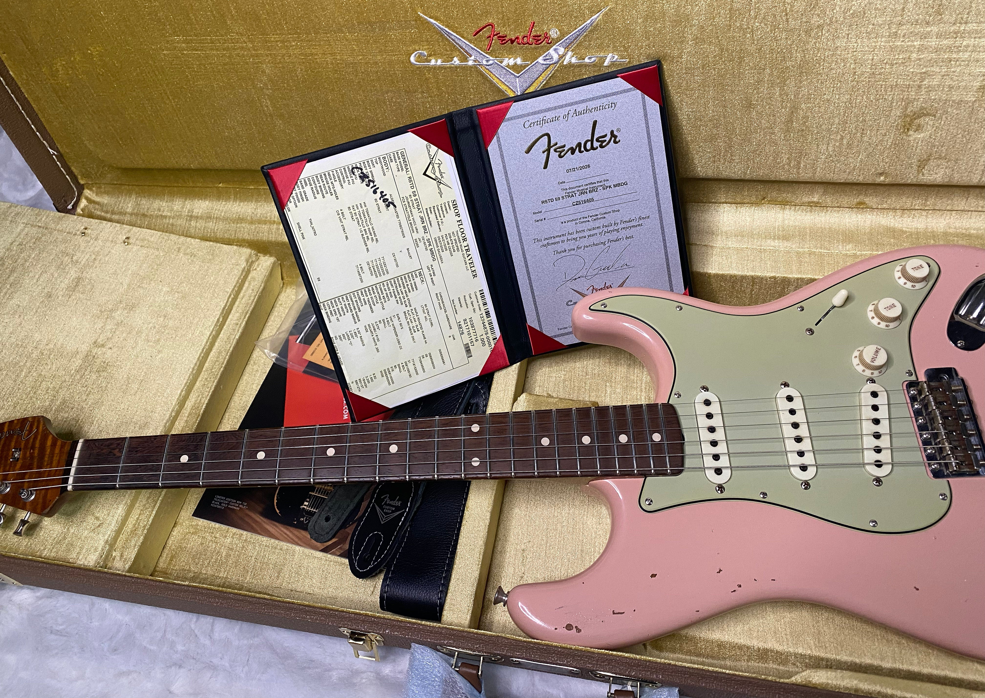NEW! Fender 59 Stratocaster Custom Shop Relic Masterbuilt Dennis Galuska Brazilian - 7.4lbs - Authorized Dealer - G07506