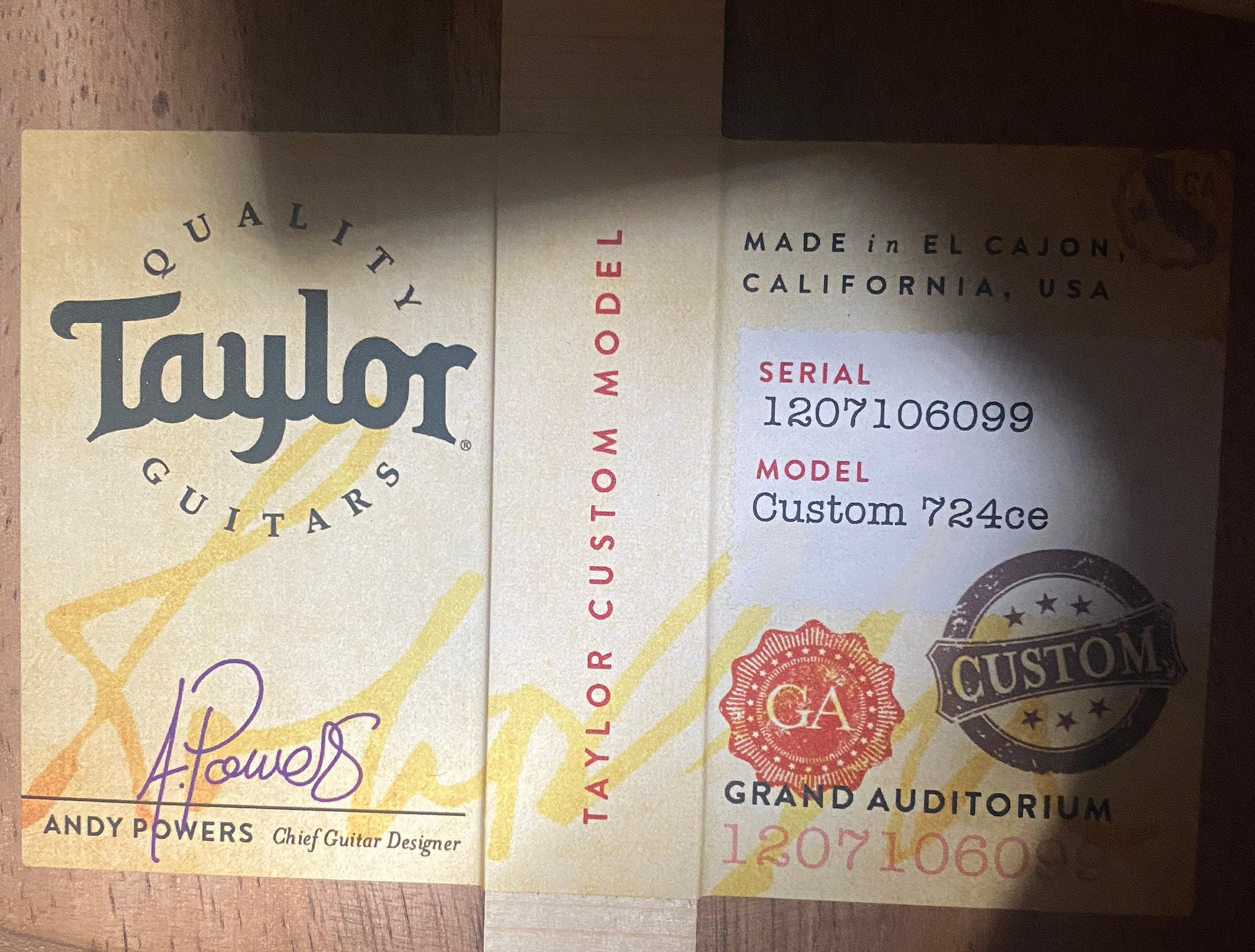 NEW! Taylor Custom 724ce Acoustic-Electric Guitar - Natural Gloss - AAAAA Hand Picked Koa - 4.6lbs - WOW! Authorized Dealer - G07513