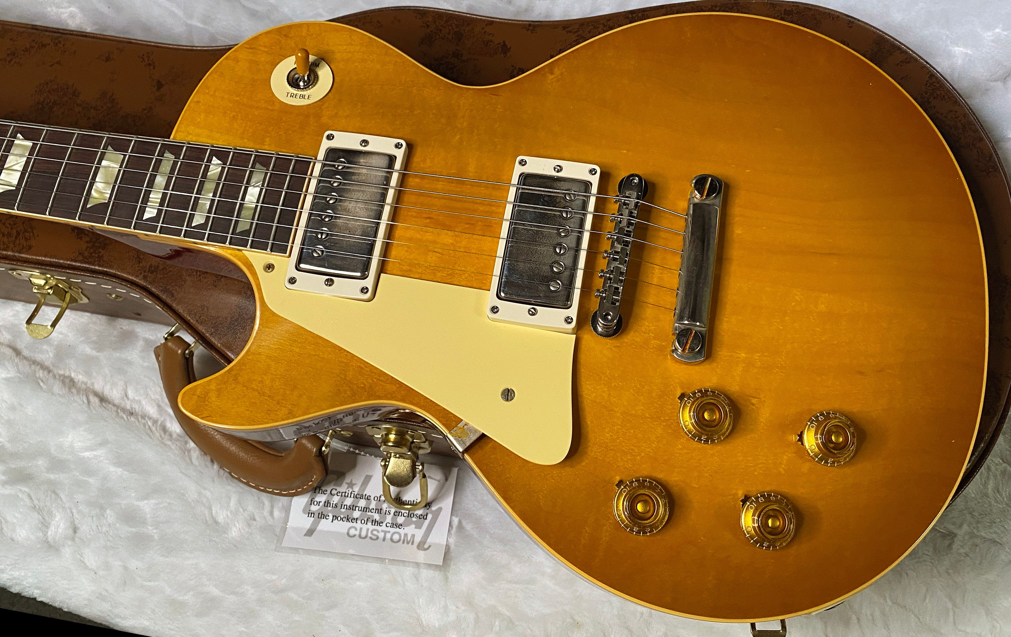 NEW ! Gibson Custom Shop '58 Les Paul Standard 1958 - Lemon Burst VOS - Subtle Flame! - Left Handed - Authorized Dealer -8.6lbs - G06833