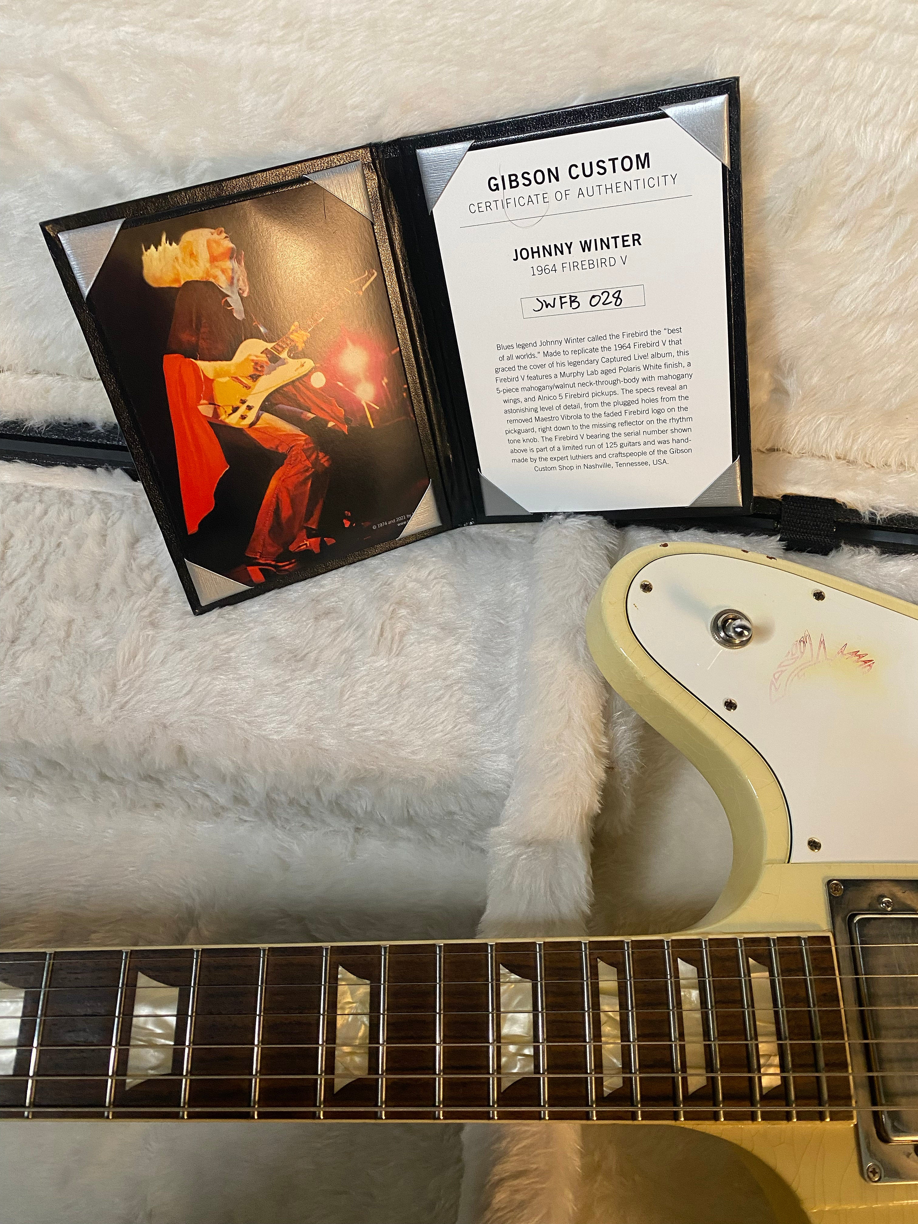 2022 Gibson 64 Firebird V Johnny Winter Murphy Lab Aged - Polaris White - Authorized Dealer - RARE! 8.2lbs - JWFB028