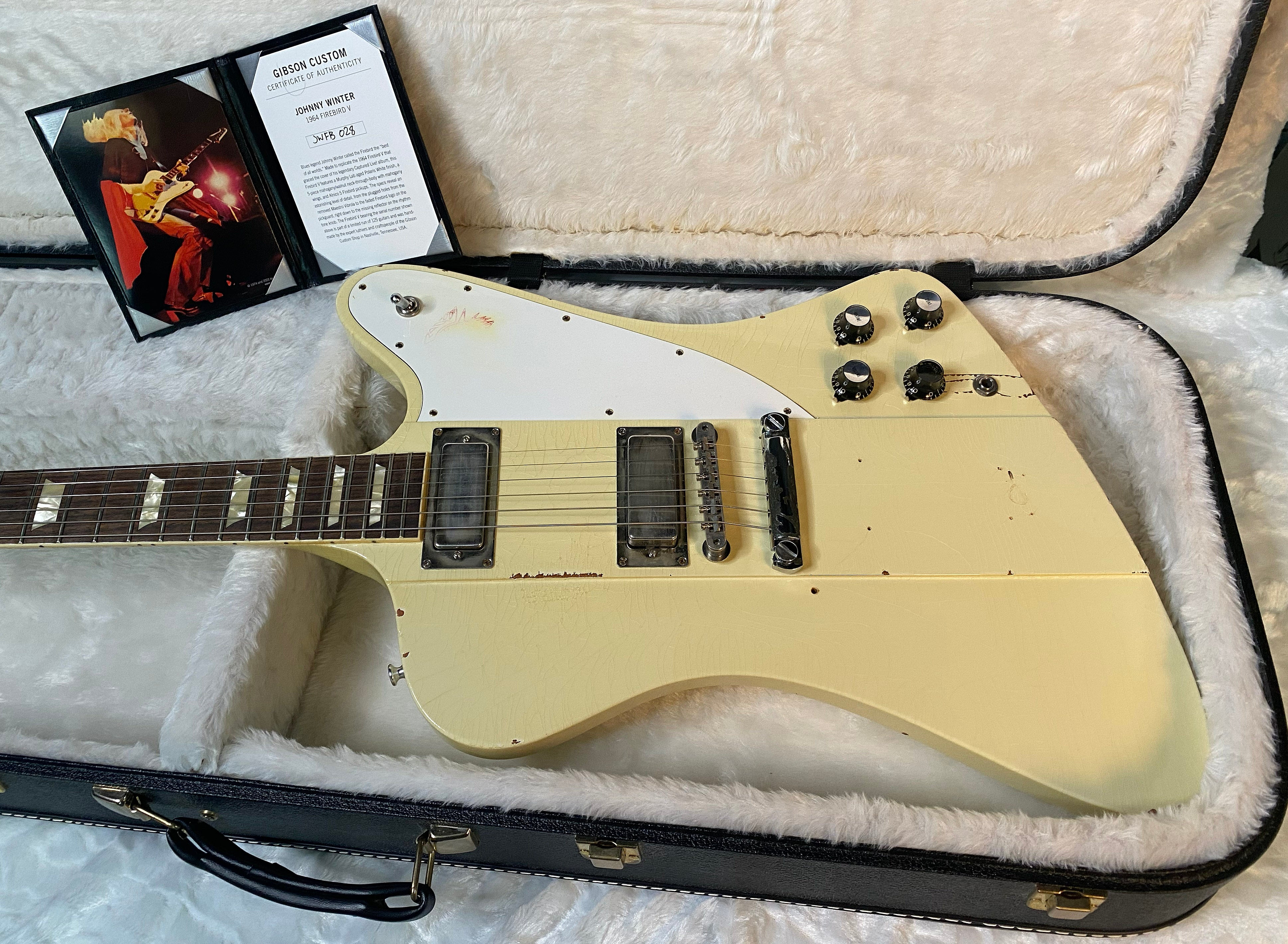 2022 Gibson 64 Firebird V Johnny Winter Murphy Lab Aged - Polaris White - Authorized Dealer - RARE! 8.2lbs - JWFB028