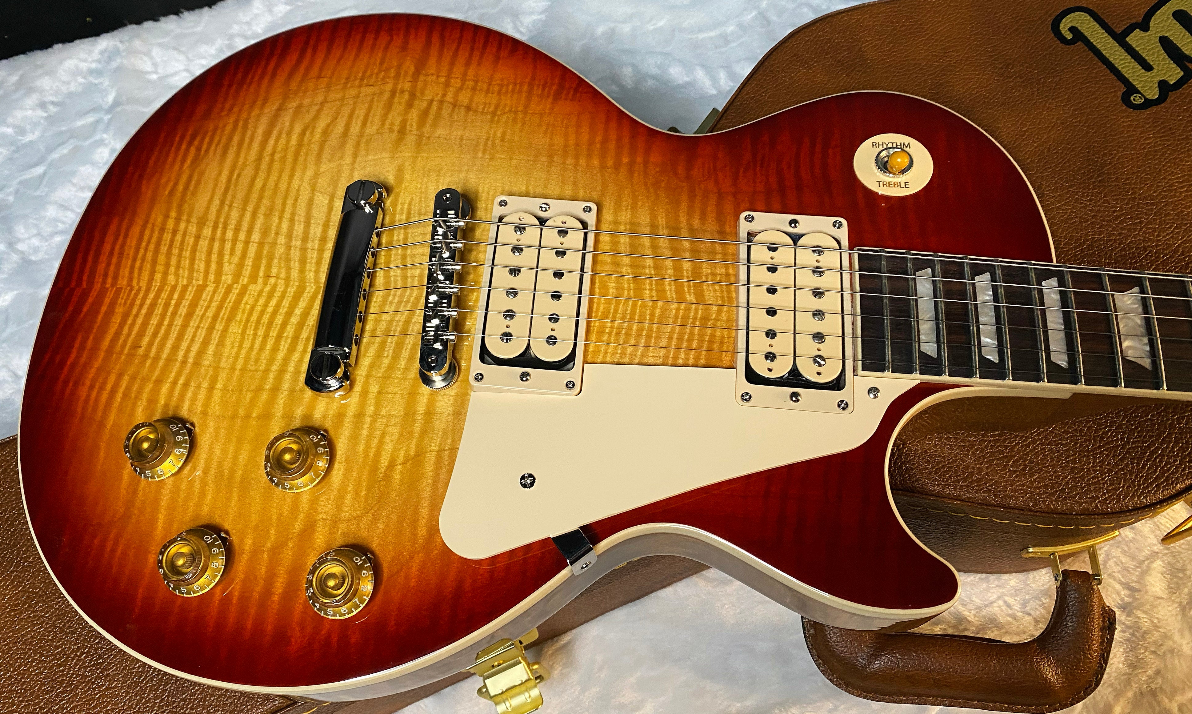 NEW ! Gibson Les Paul Standard '50s Double Trouble Electric Guitar - Great Cathedral Chevron Flame! Vintage Bourbon Burst - Authorized Dealer - 8.65.bs - G06138