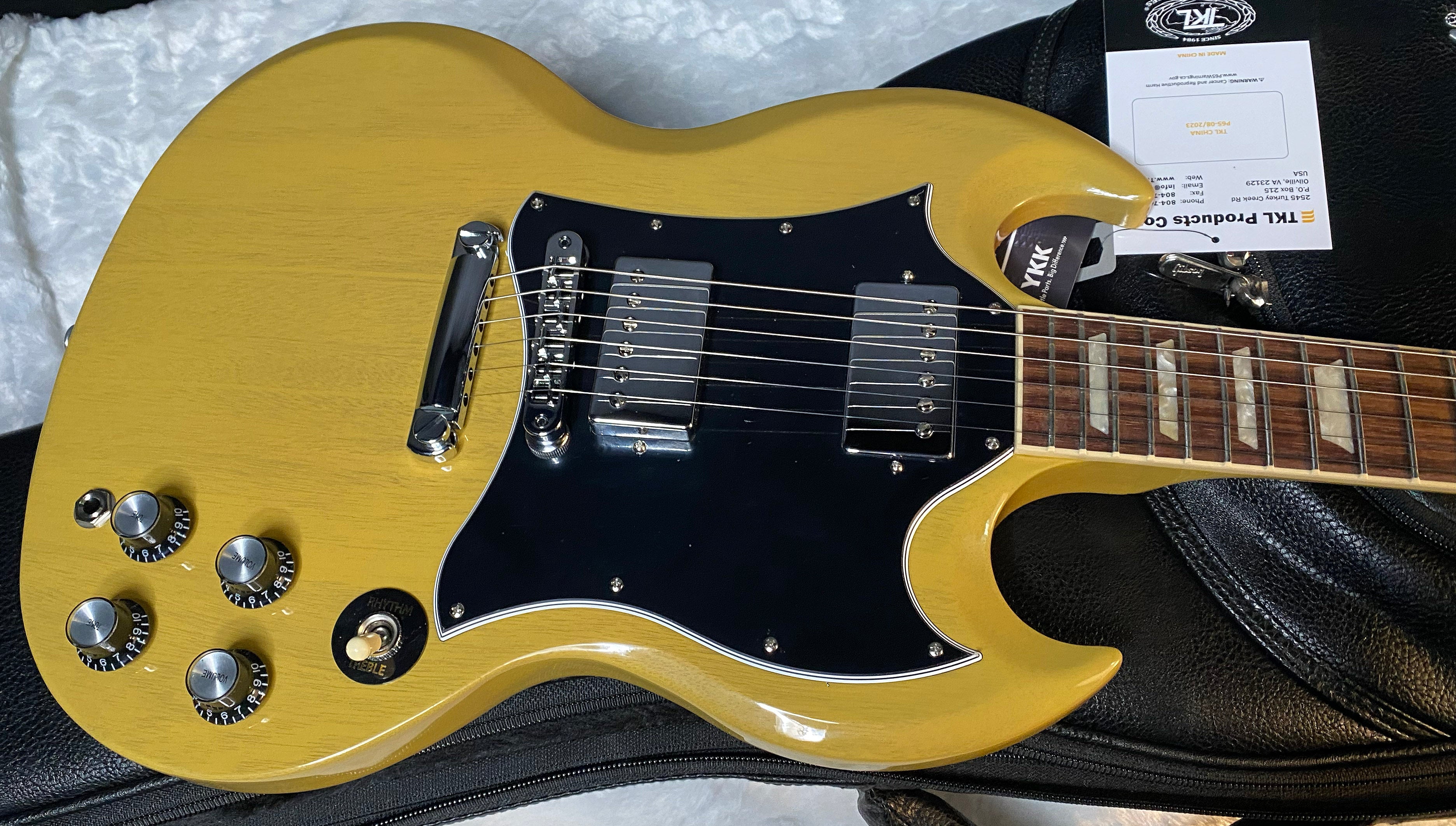 NEW ! Gibson SG Standard TV Yellow Finish - Original Gibson Leather Gig Bag - Authorized Dealer - Only 6.45 lbs - G06087