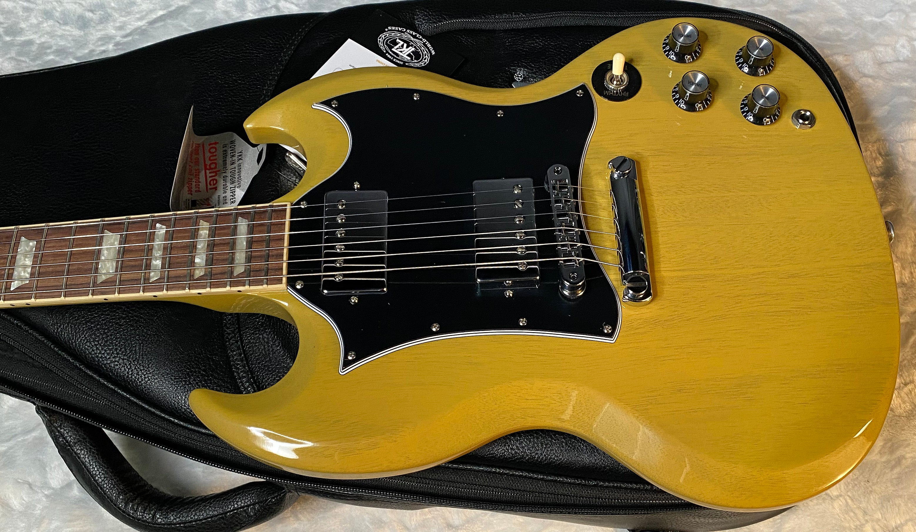 NEW ! Gibson SG Standard TV Yellow Finish - Original Gibson Leather Gig Bag - Authorized Dealer - Only 6.45 lbs - G06087