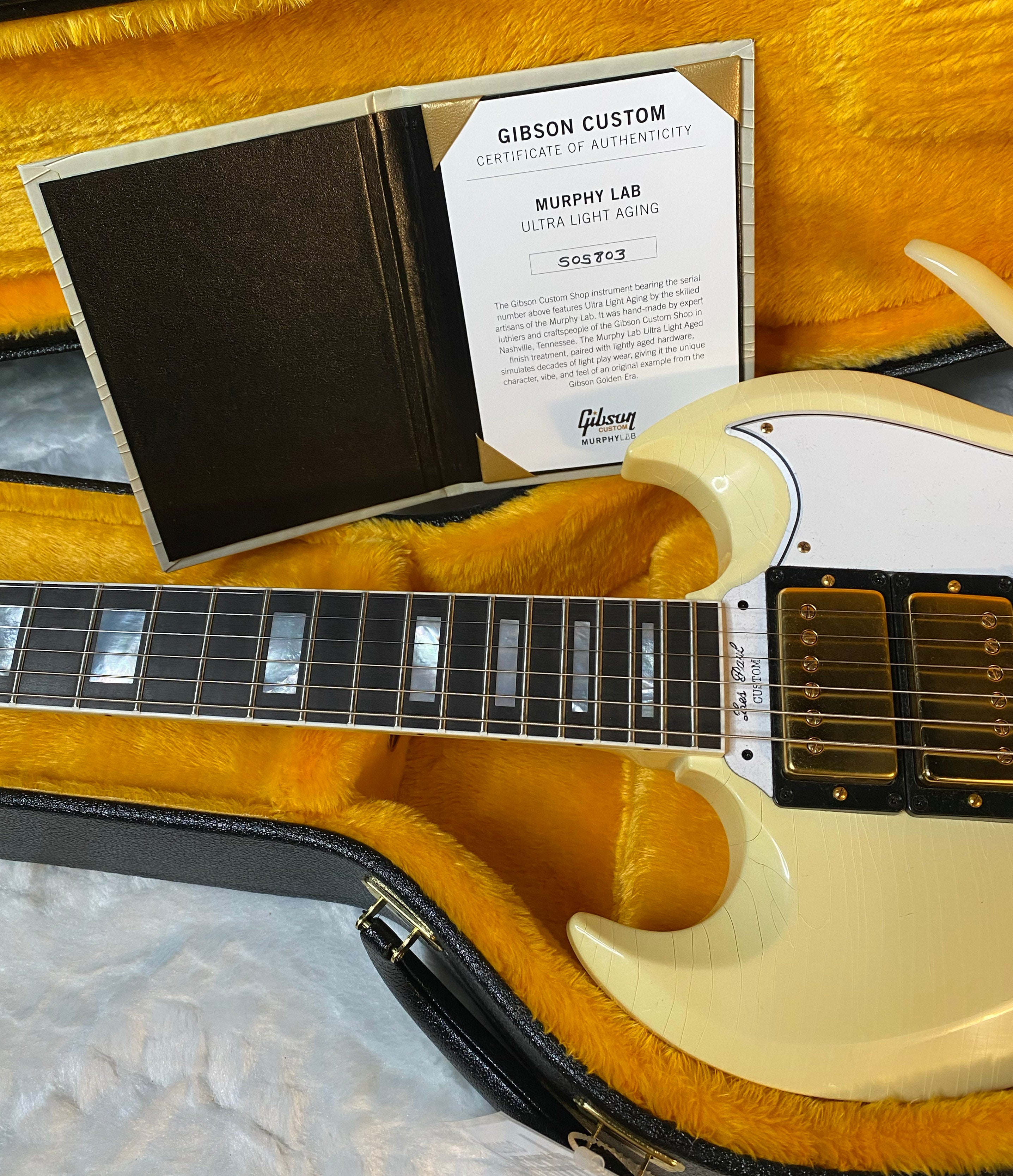 NEW! Gibson SG Standard '63 Custom Reissue Murphy Lab Ultra Light Aged with Maestro Vibrola 3 Pick-Up - Authorized Dealer - G06144