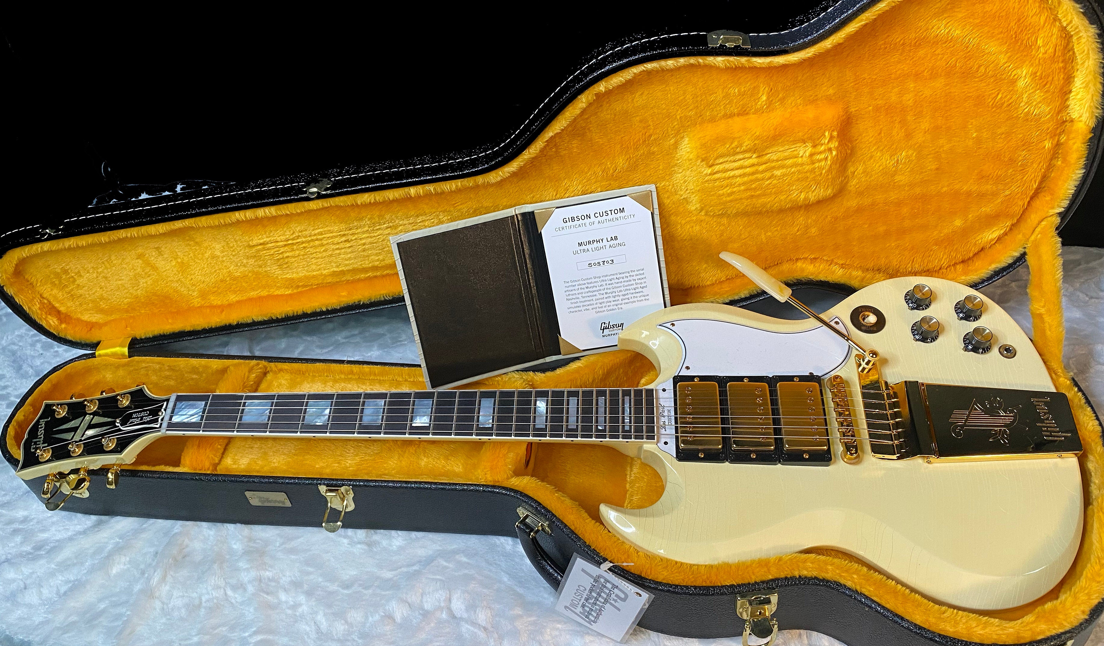 NEW! Gibson SG Standard '63 Custom Reissue Murphy Lab Ultra Light Aged with Maestro Vibrola 3 Pick-Up - Authorized Dealer - G06144