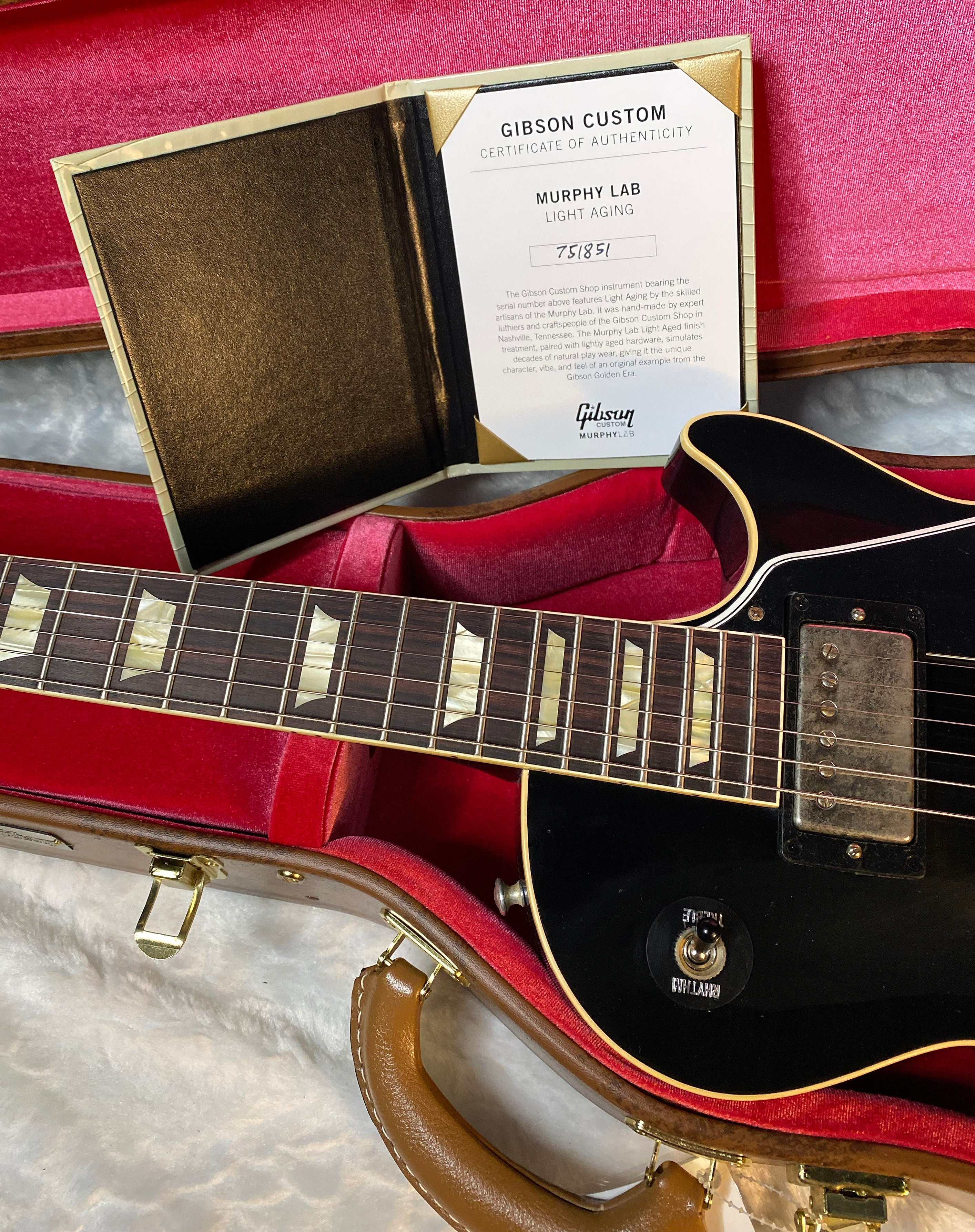 NEW! Gibson Custom Shop '57 Les Paul Ebony - Greatest Hits Collection II - Heavy Murphy Lab - Authorized Dealer - 8.8 lbs! - G06122