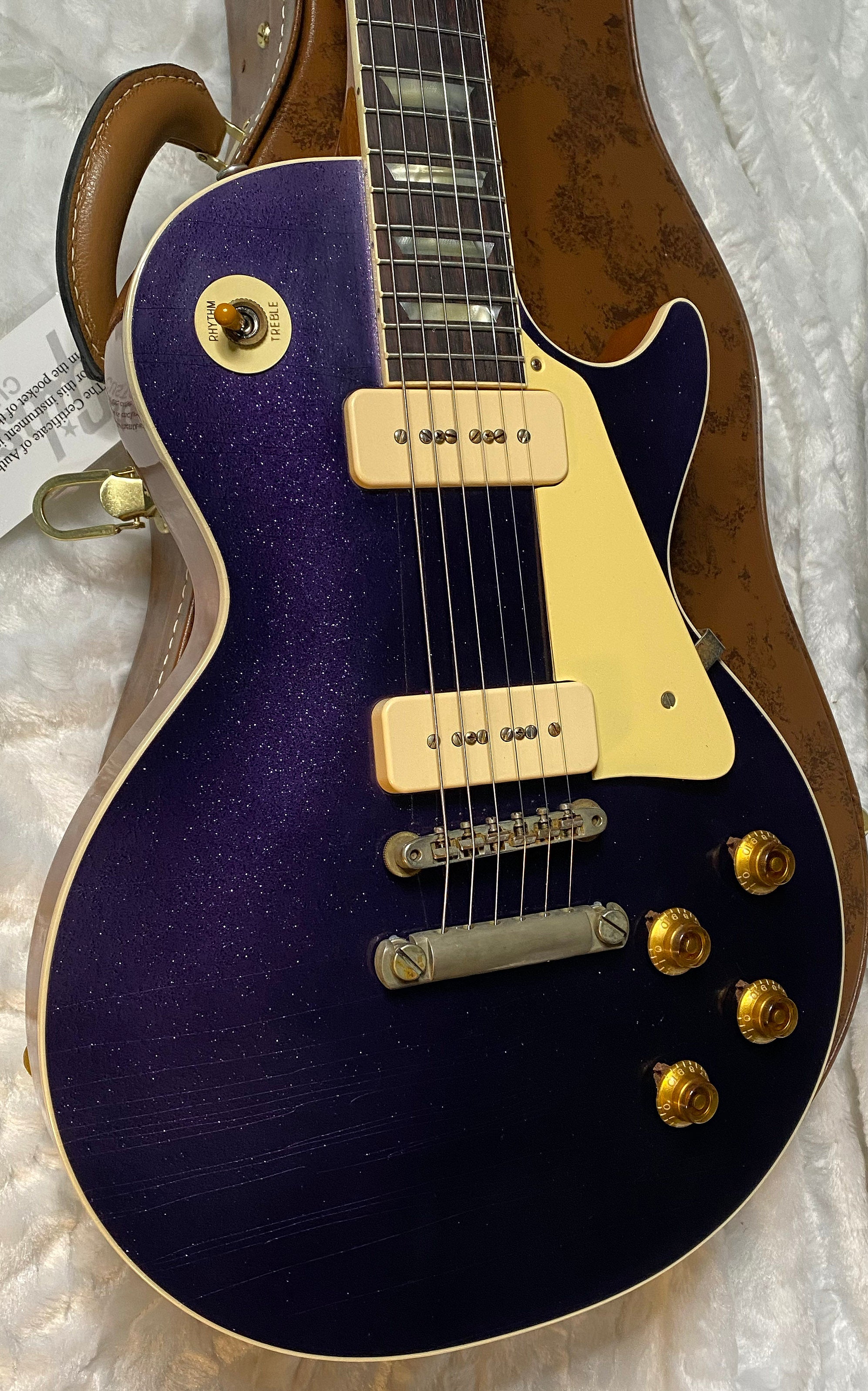 NEW! Gibson Custom Shop Murphy Lab '56 Les Paul Dark Purple SPARKLE Top Reissue - Ultra Light Aged - 8.8 lbs - Authorized Dealer - G05466