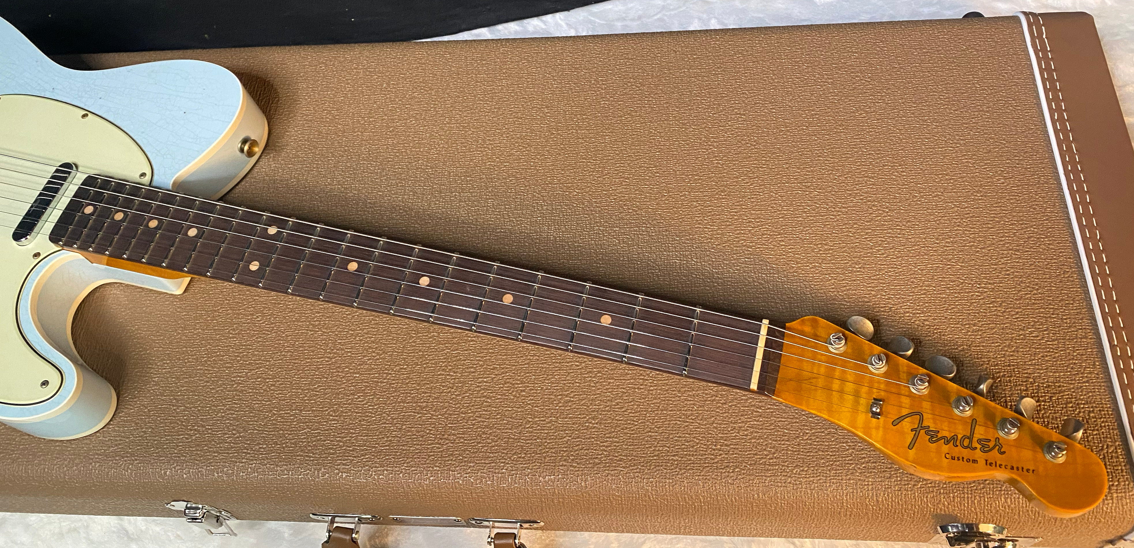 NEW! Fender Custom Shop Flamethrower Telecaster Custom - Journeyman Relic - Modern Specs - Texas Special Pick-Ups - AAAA Flamed Neck - Sonic Blue - Authorized Dealer - 7.3lbs - G06168