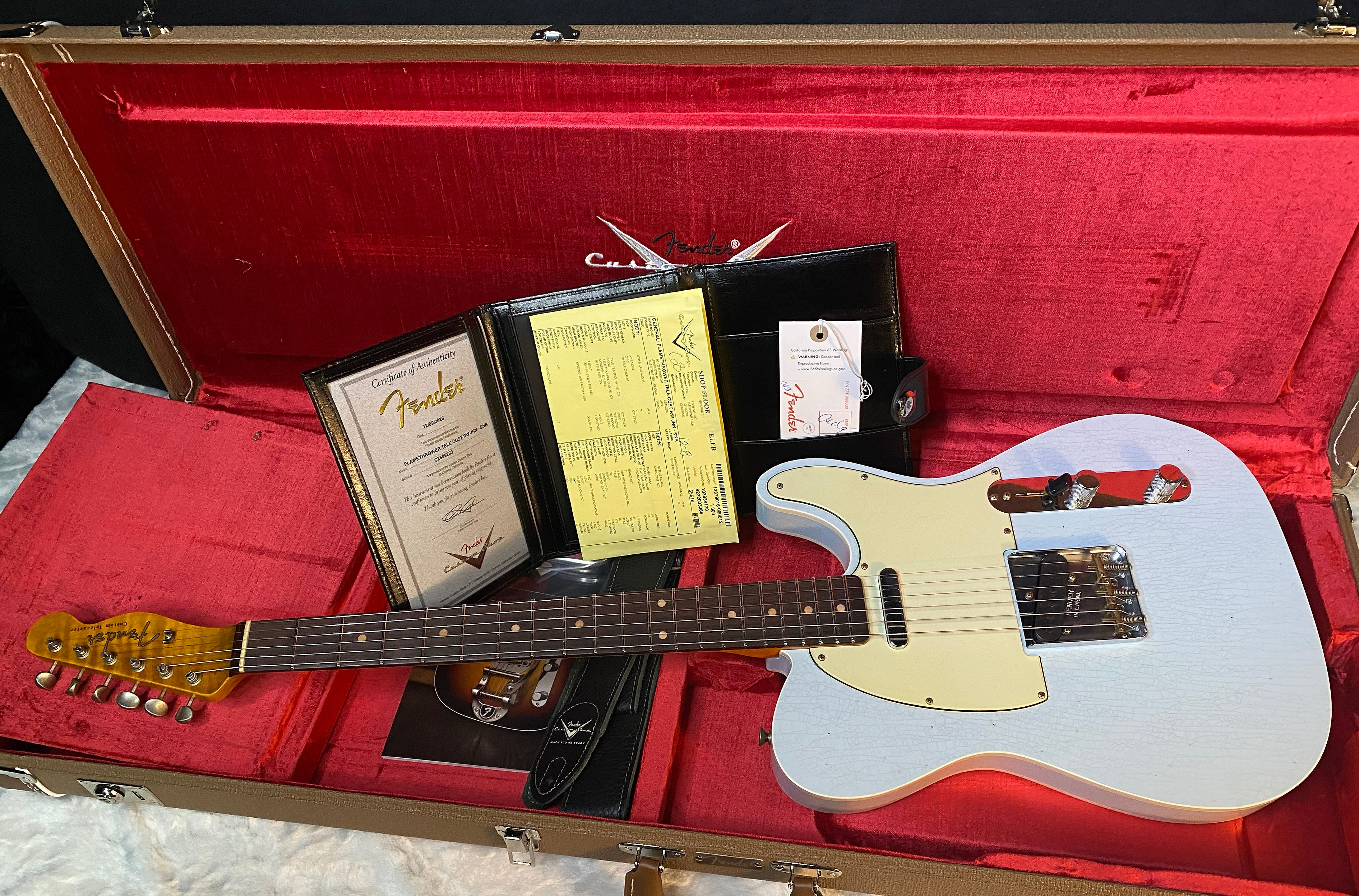 NEW! Fender Custom Shop Flamethrower Telecaster Custom - Journeyman Relic - Modern Specs - Texas Special Pick-Ups - AAAA Flamed Neck - Sonic Blue - Authorized Dealer - 7.3lbs - G06168