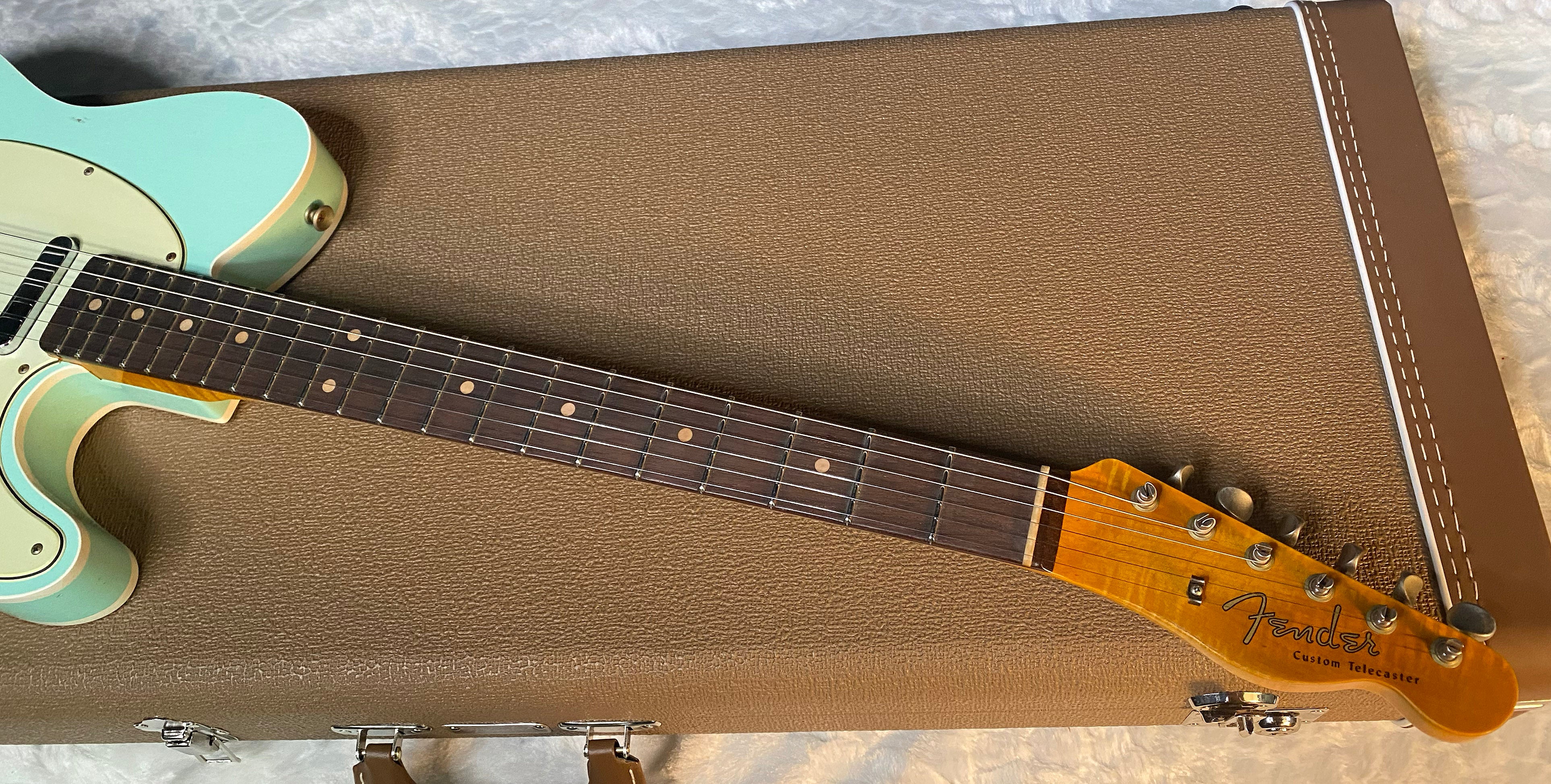 NEW! Fender Custom Shop Flamethrower Telecaster Custom - Journeyman Relic - Modern Specs - Texas Special Pick-Ups - AAAA Flamed Neck - Surf Green - Authorized Dealer - 7.35lbs - G06166