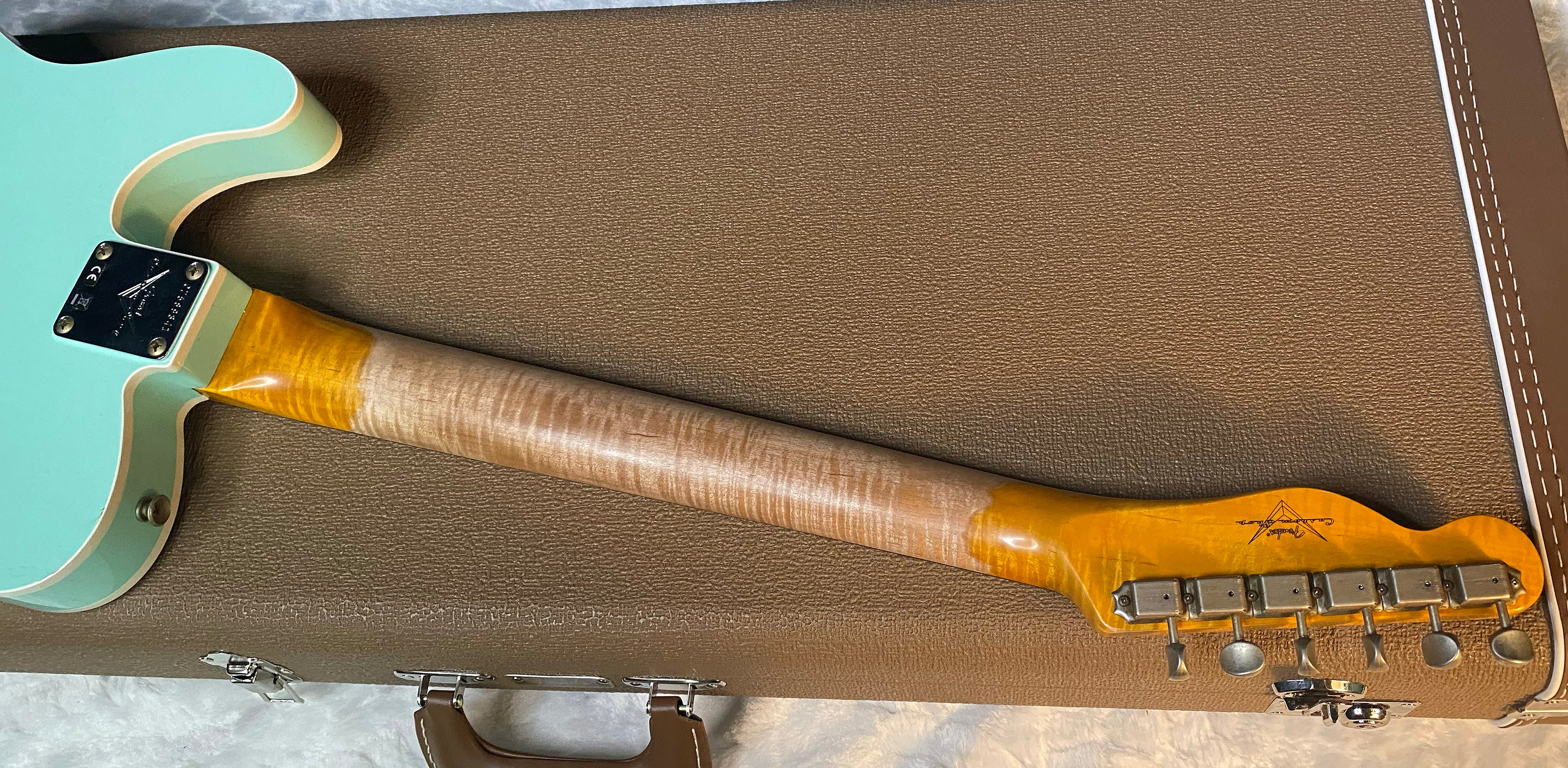 NEW! Fender Custom Shop Flamethrower Telecaster Custom - Journeyman Relic - Modern Specs - Texas Special Pick-Ups - AAAA Flamed Neck - Surf Green - Authorized Dealer - 7.35lbs - G06166