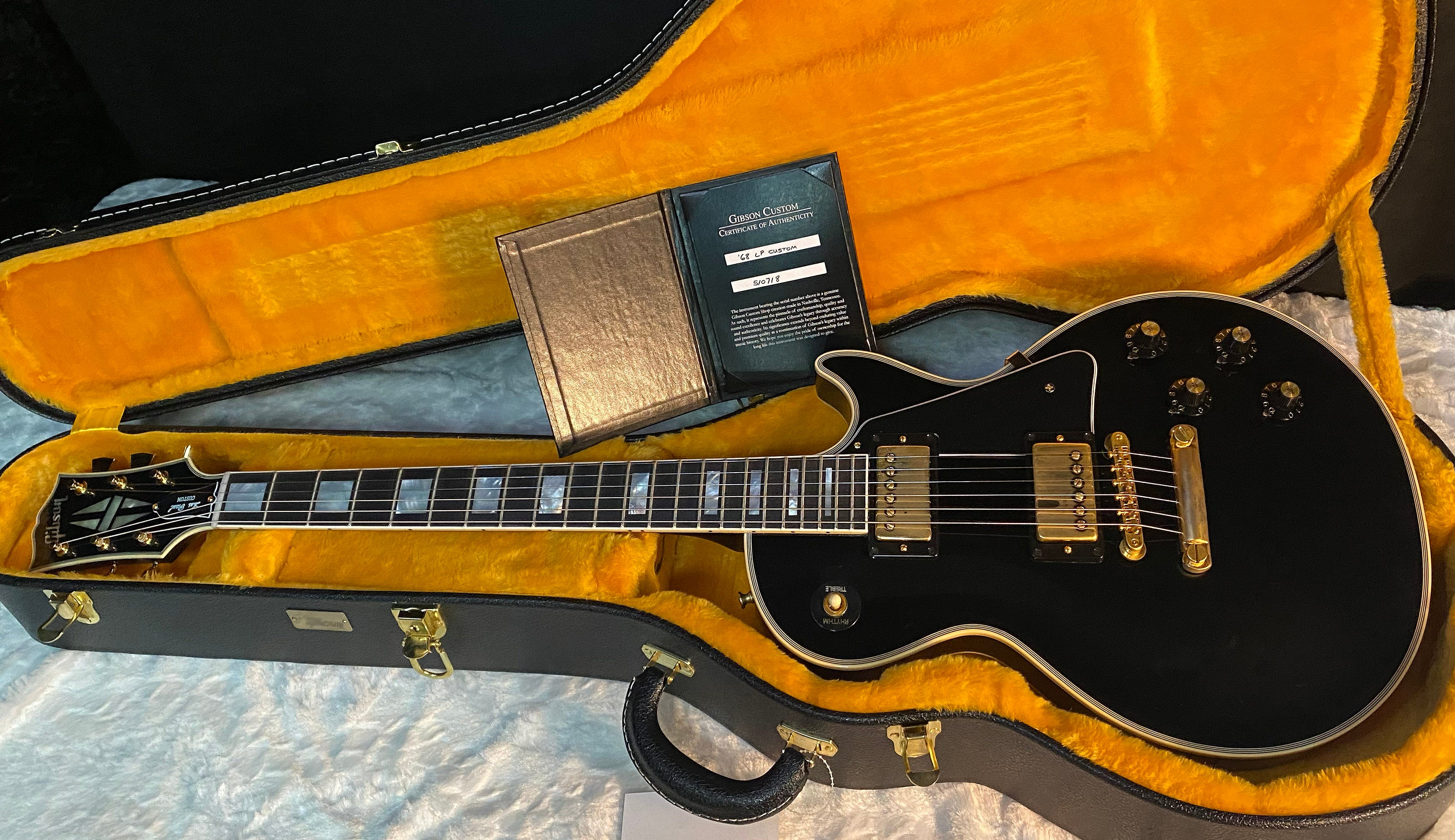 NEW! Gibson Custom Shop '68 Les Paul Custom Reissue - Gloss Ebony - Authorized Dealer - 9.5 lbs - G06176