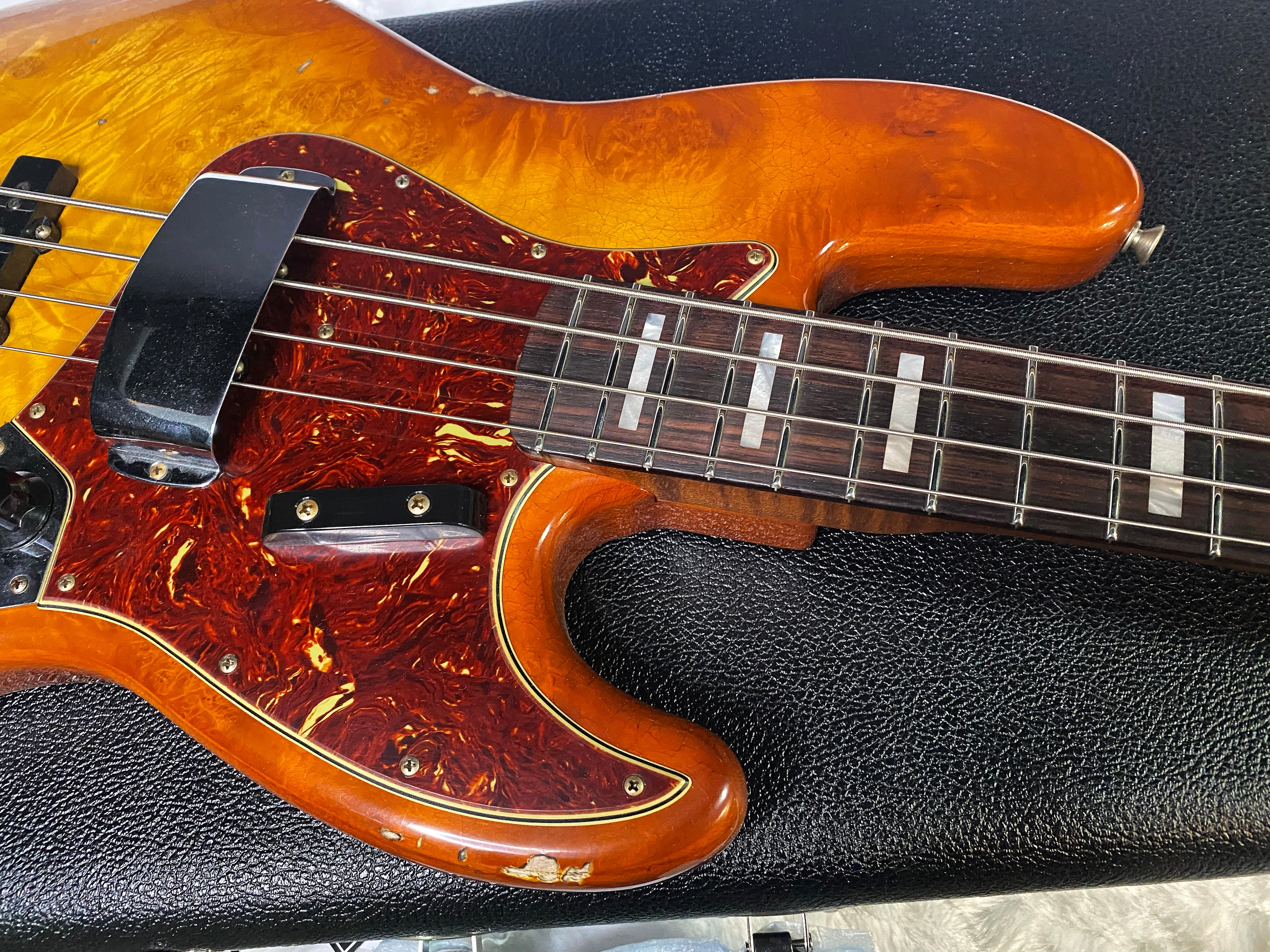 NEW! Fender Artisan Burl Maple Jazz Bass Relic AAA Rosewood - Roasted AA Flamed Maple Neck - Honey Burst Finish - 9.3lbs - Authorized Dealer - G06940