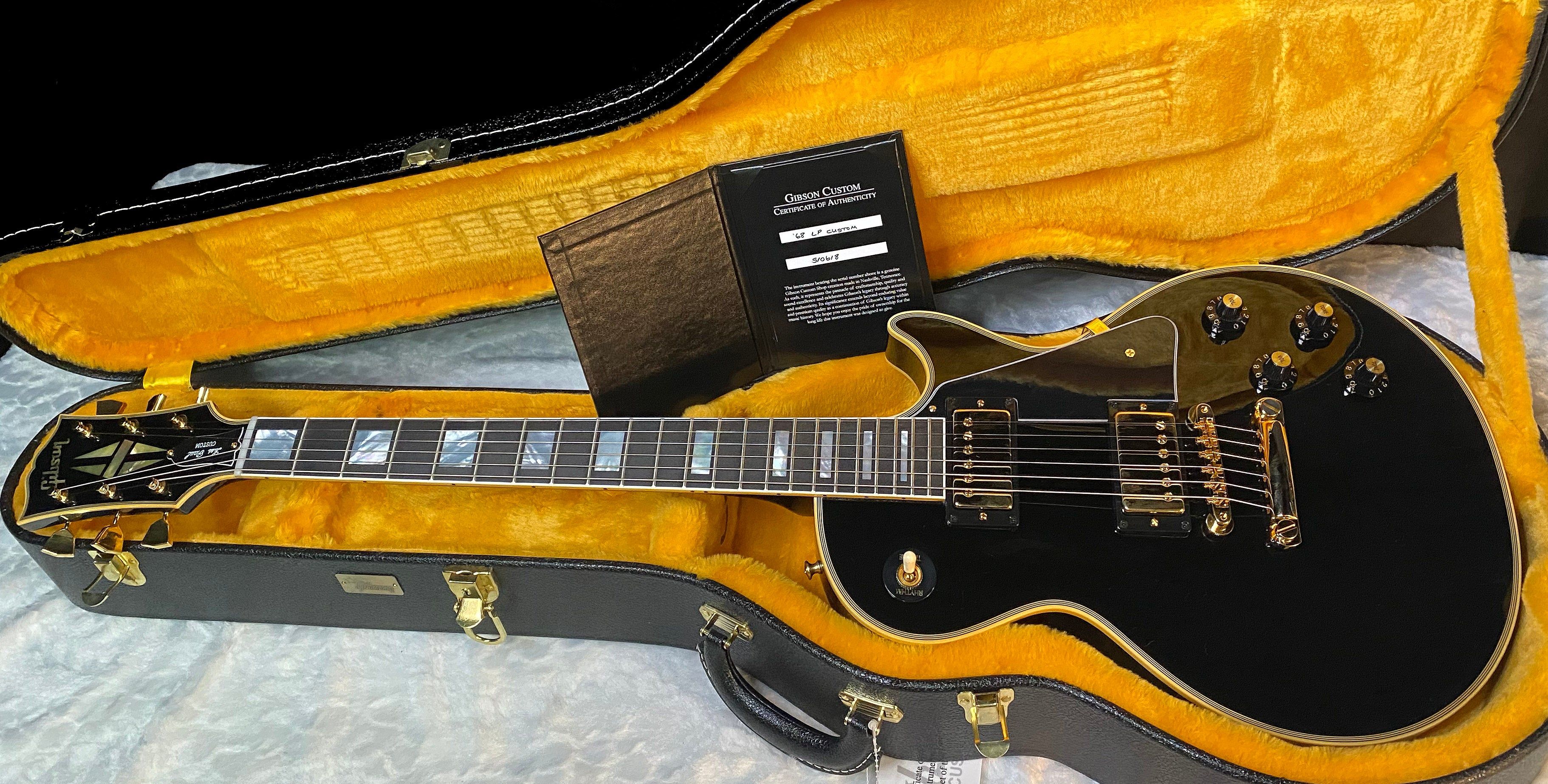 NEW! Gibson Custom Shop '68 Les Paul Custom Reissue - Gloss Ebony - Authorized Dealer - 9.1 lbs - G06175