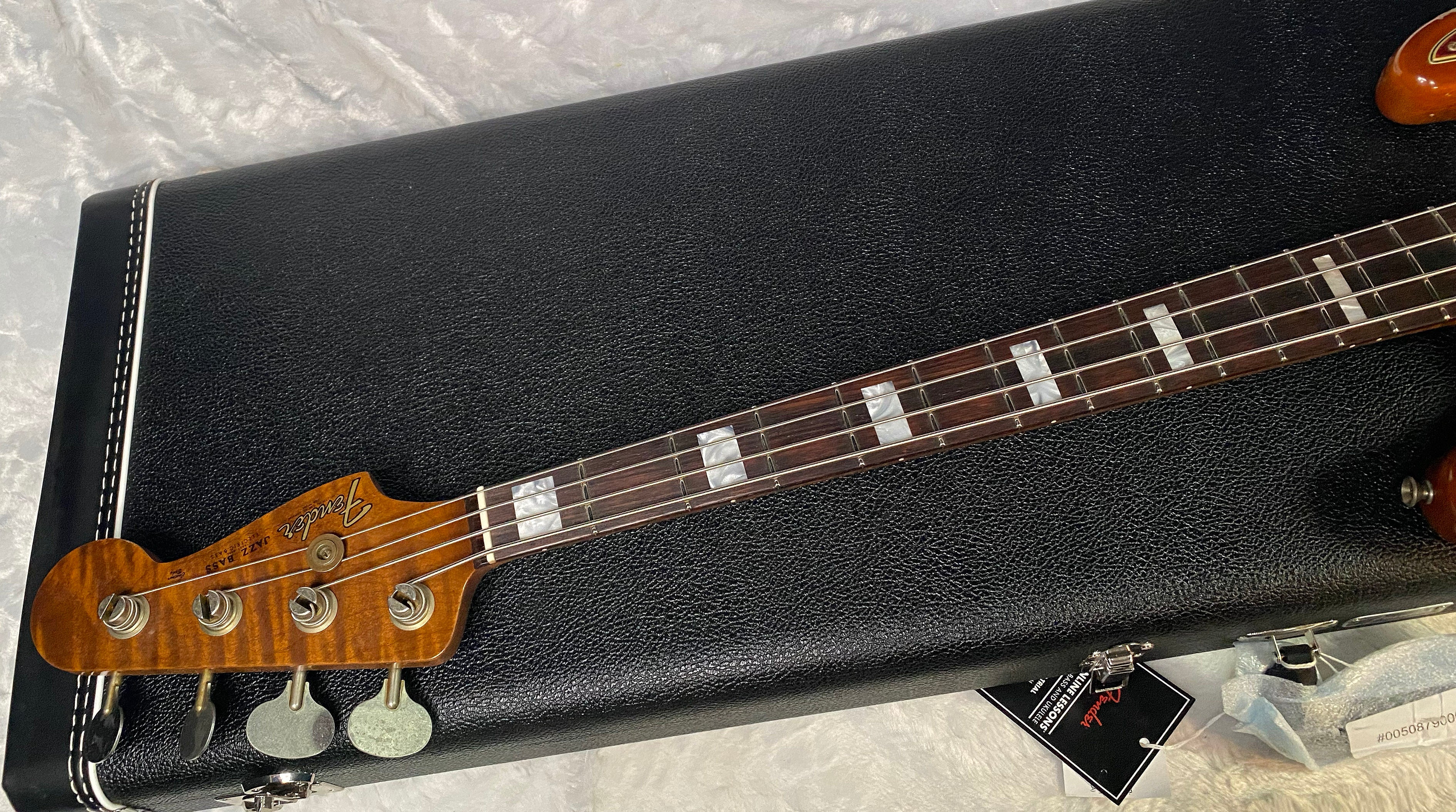 NEW! Fender Artisan Burl Maple Jazz Bass Relic AAA Rosewood - Roasted AA Flamed Maple Neck - Honey Burst Finish - 9.3lbs - Authorized Dealer - G06940