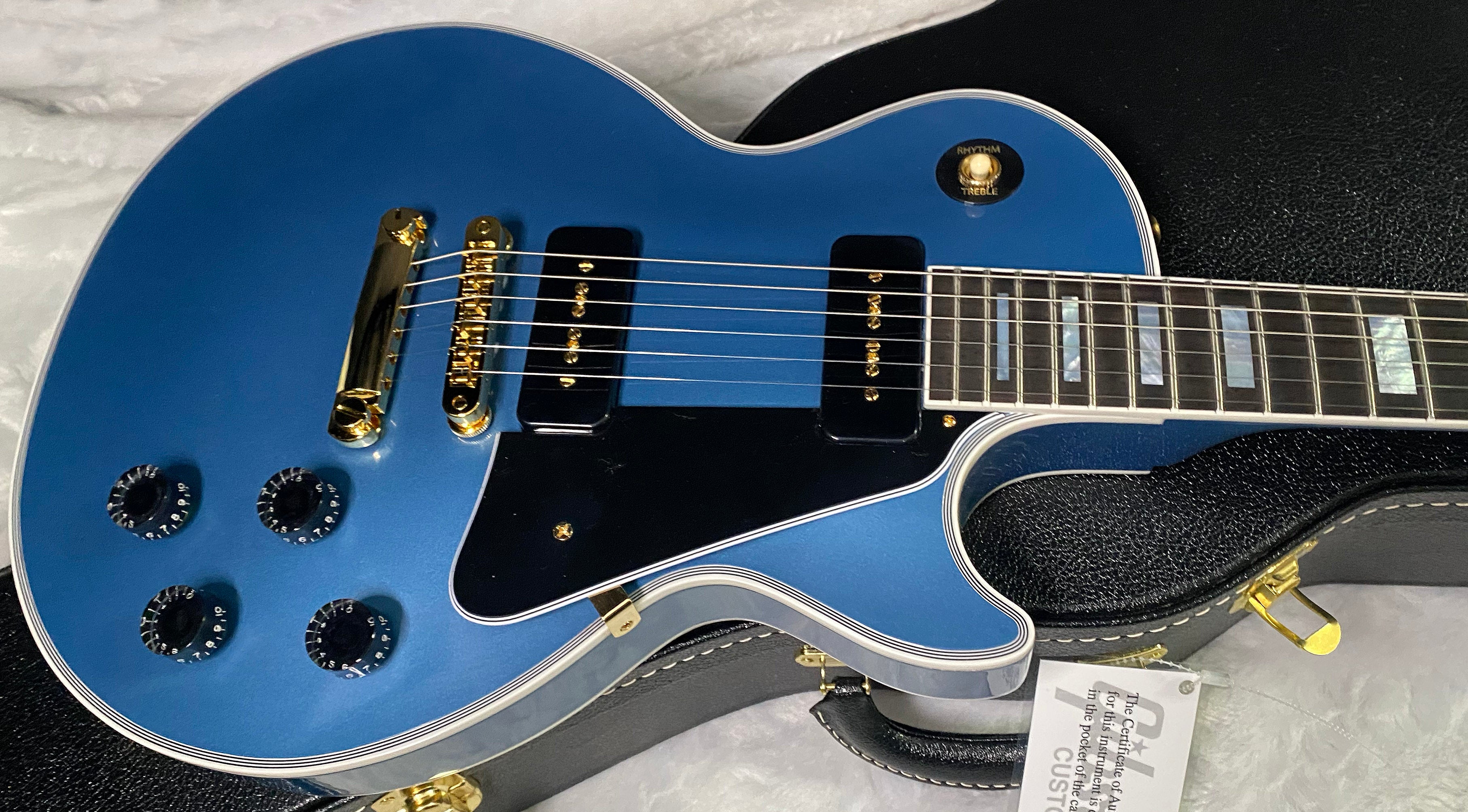 NEW! Gibson Les Paul Custom - Dealer Select - P90 Pick-Ups - Pelham Blue VOS - Custom Shop M2M - Authorized Dealer - 9.75lbs - G07680