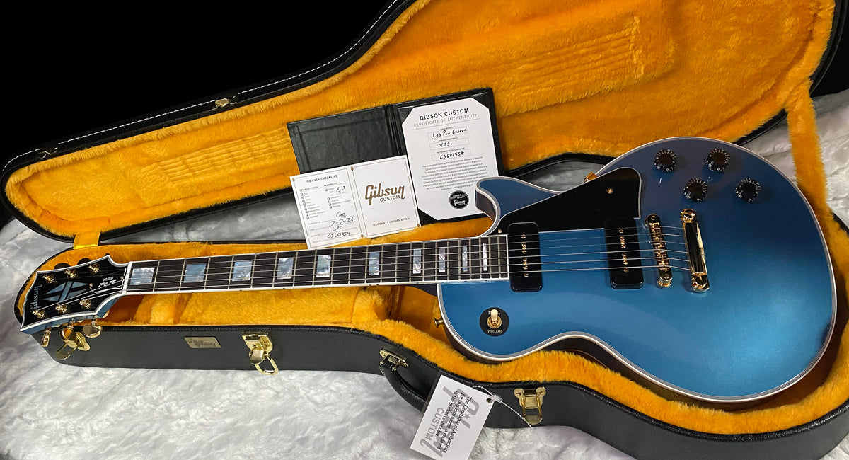 NEW! Gibson Les Paul Custom - Dealer Select - P90 Pick-Ups - Pelham Blue VOS - Custom Shop M2M - Authorized Dealer - 9.75lbs - G07680