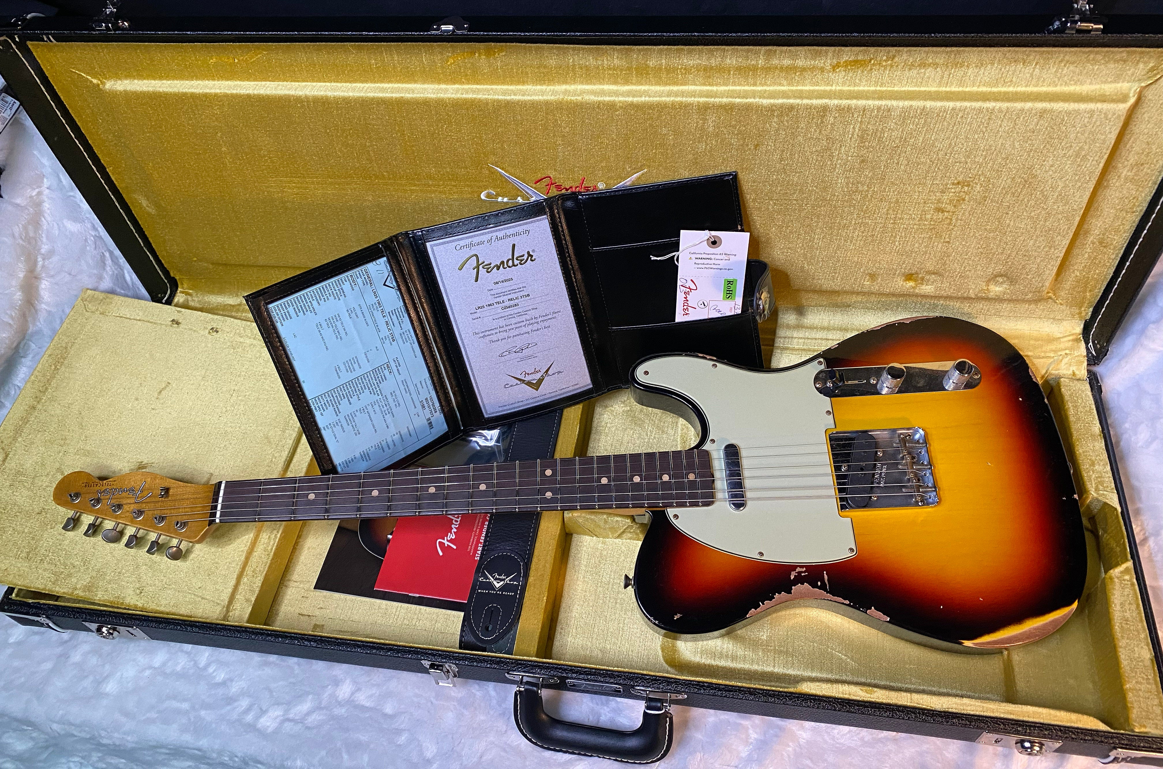 NEW! Fender '63 Relic Limited Edition Telecaster - Handwound PU's - Custom Shop - Authorized Dealer - Sunburst 7.25lbs - G05514