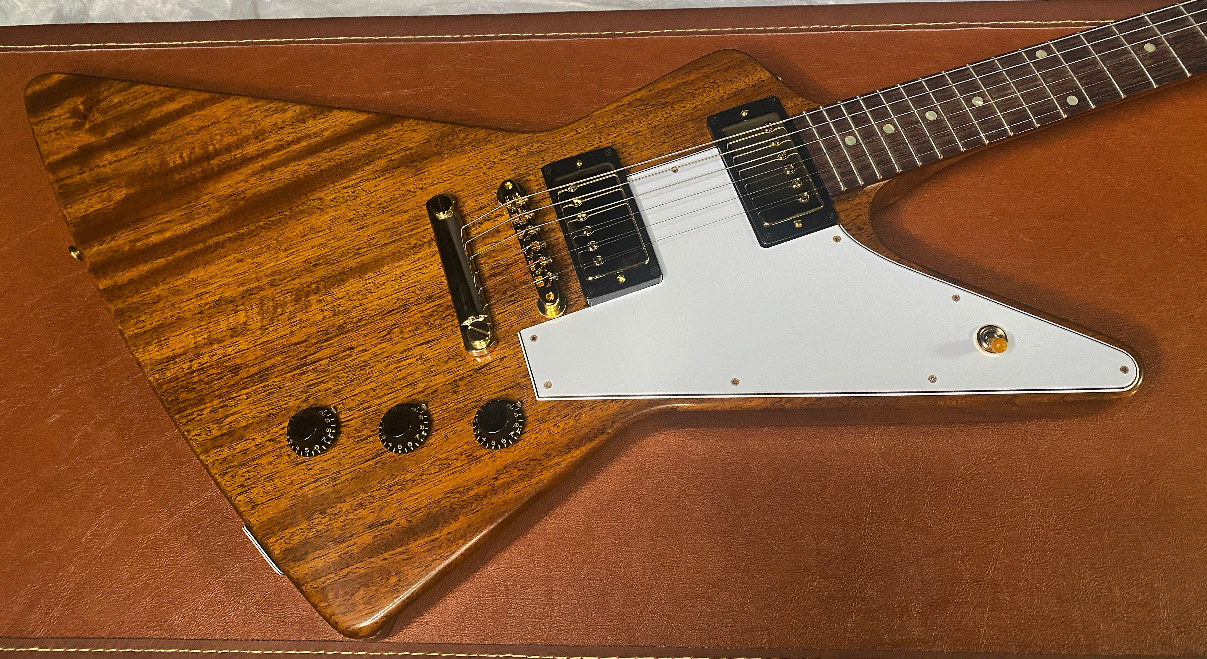 NEW! Gibson Custom 1958 Mahogany Explorer Reissue Electric Guitar - Antique Natural, VOS - Authorized Dealer - Only 8.1lbs - G06303