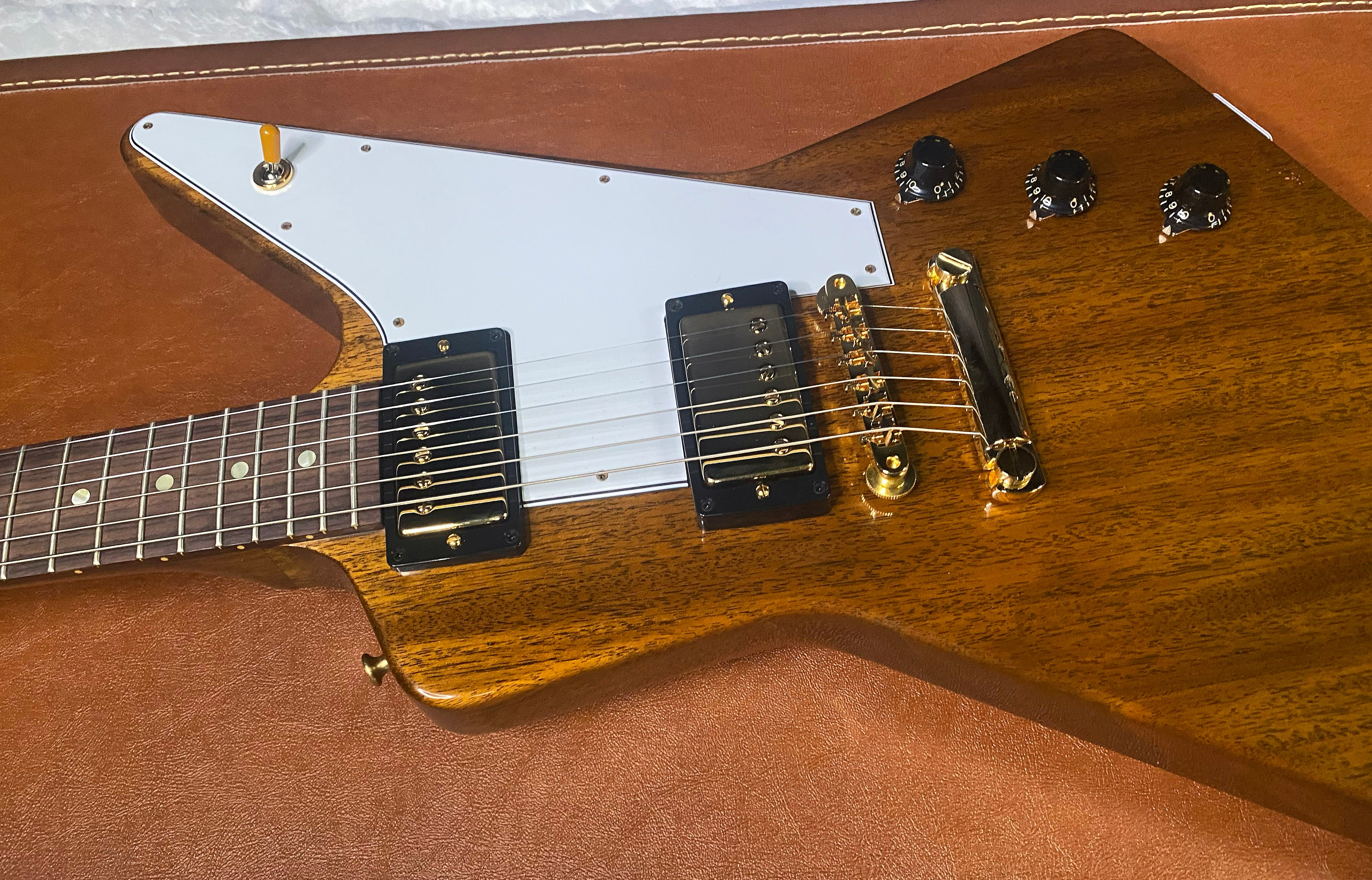 NEW! Gibson Custom 1958 Mahogany Explorer Reissue Electric Guitar - Antique Natural, VOS - Authorized Dealer - Only 8.1lbs - G06303