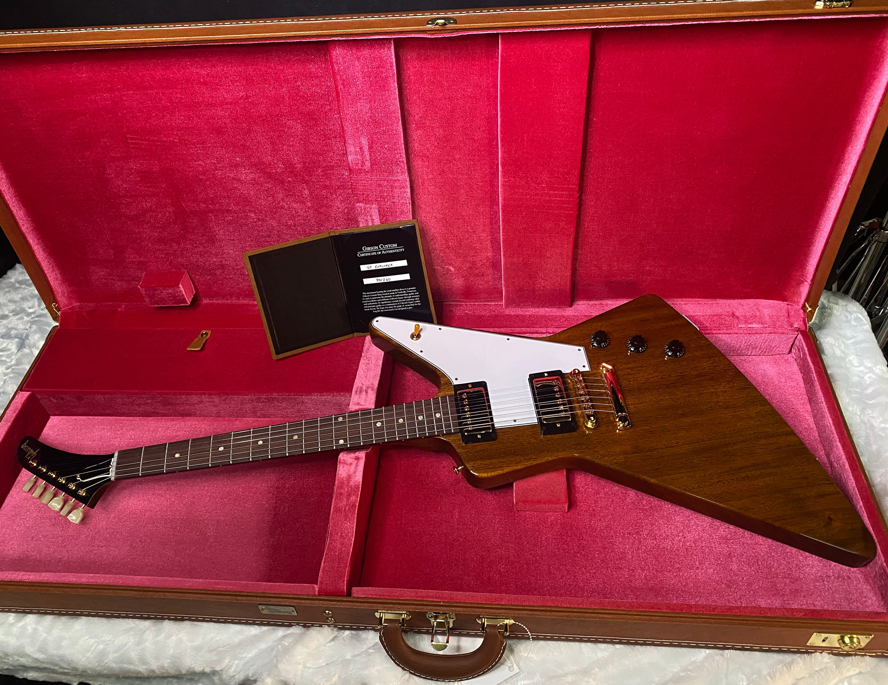NEW! Gibson Custom 1958 Mahogany Explorer Reissue Electric Guitar - Antique Natural, VOS - Authorized Dealer - Only 8.1lbs - G06303