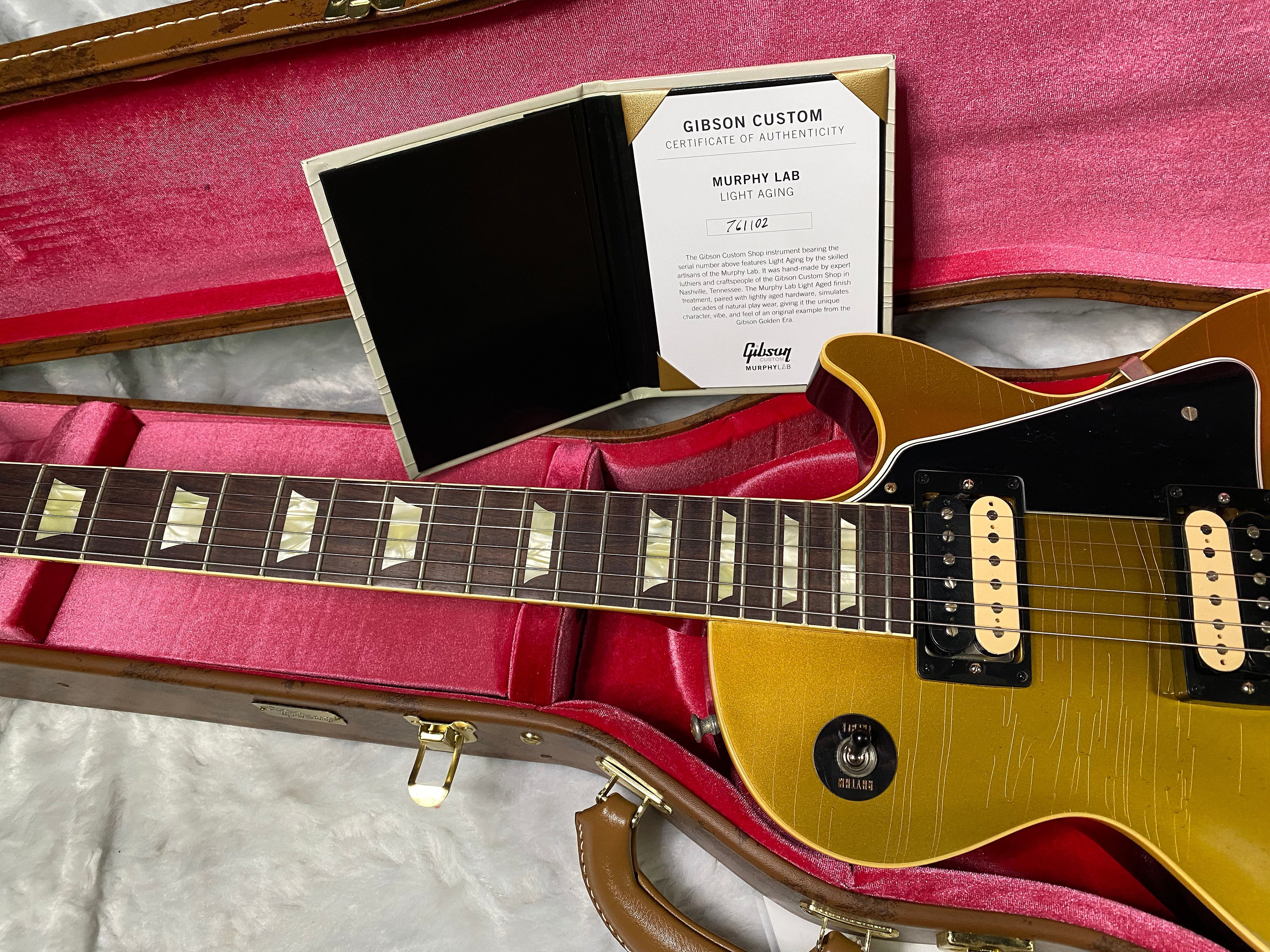 NEW! Gibson Custom Shop Murphy Lab '57 Les Paul Goldtop - Dark Back - Light Aged - Authorized Dealer - 9 lbs - G07683