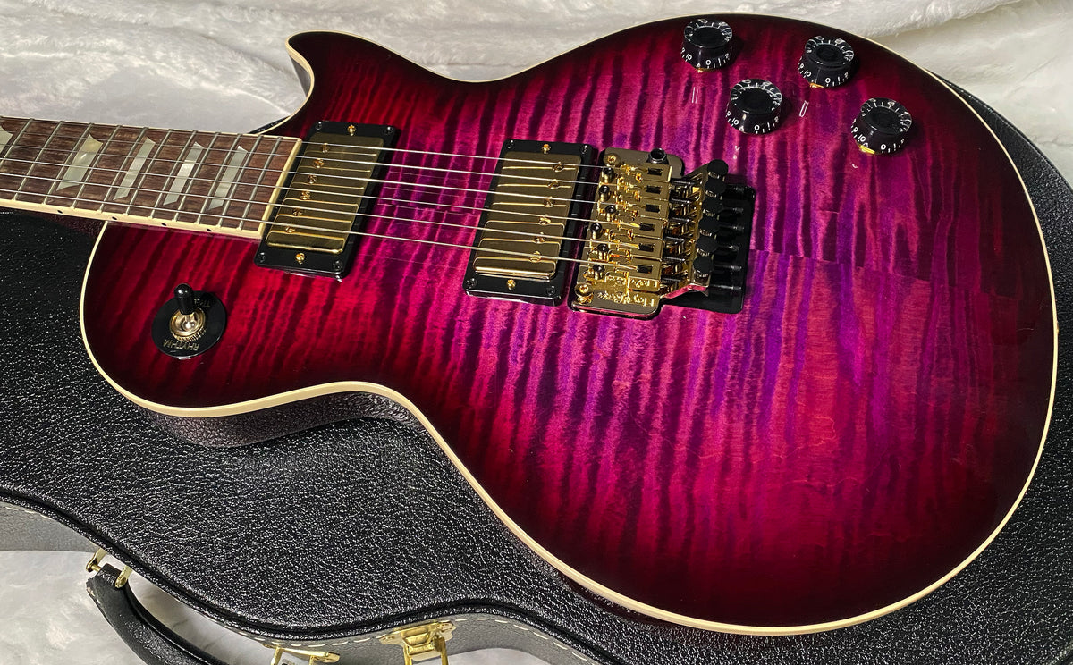 NEW! Gibson Custom Les Paul Axcess Standard Figured Top Floyd Rose Electric Guitar - Greatest Hits II - Authorized Dealer - Tri-Berry Burst - WOW! 8.45lbs - G07676