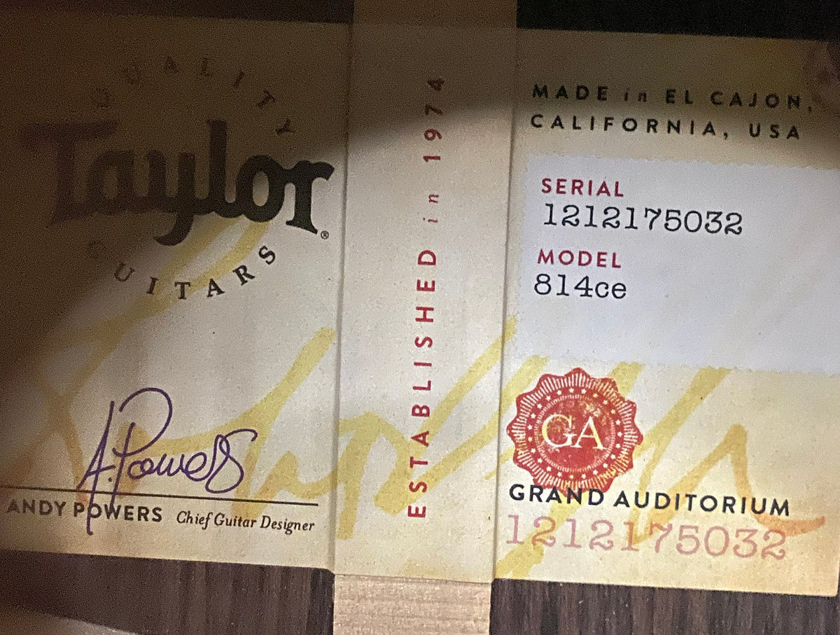 Taylor 814ce Next Generation Acoustic-Electric Guitar - Natural Gloss - 4.65lbs - Authorized Dealer - G07706