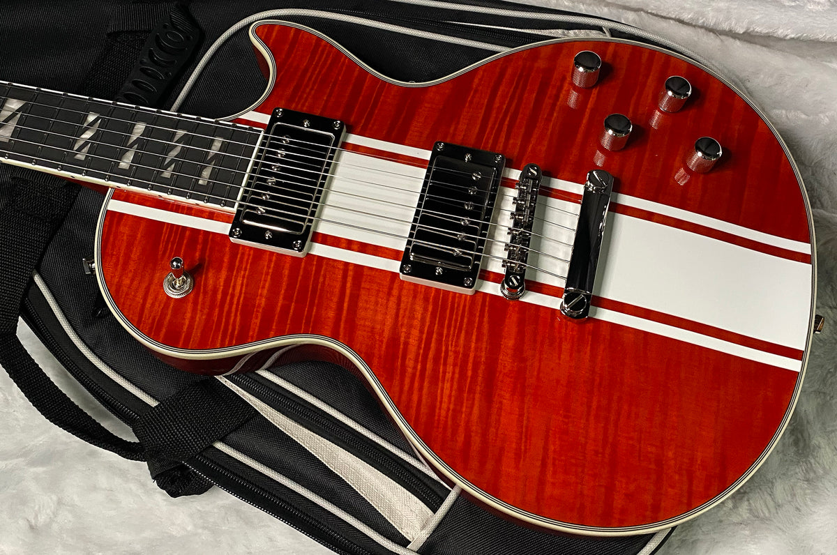 NEW! Epiphone Futura Les Paul Custom - AAAA Flame Top - Rally Red Gloss - Limited Edition - Deluxe Gig Bag - 7.9 lbs - Authorized Dealer - G07692