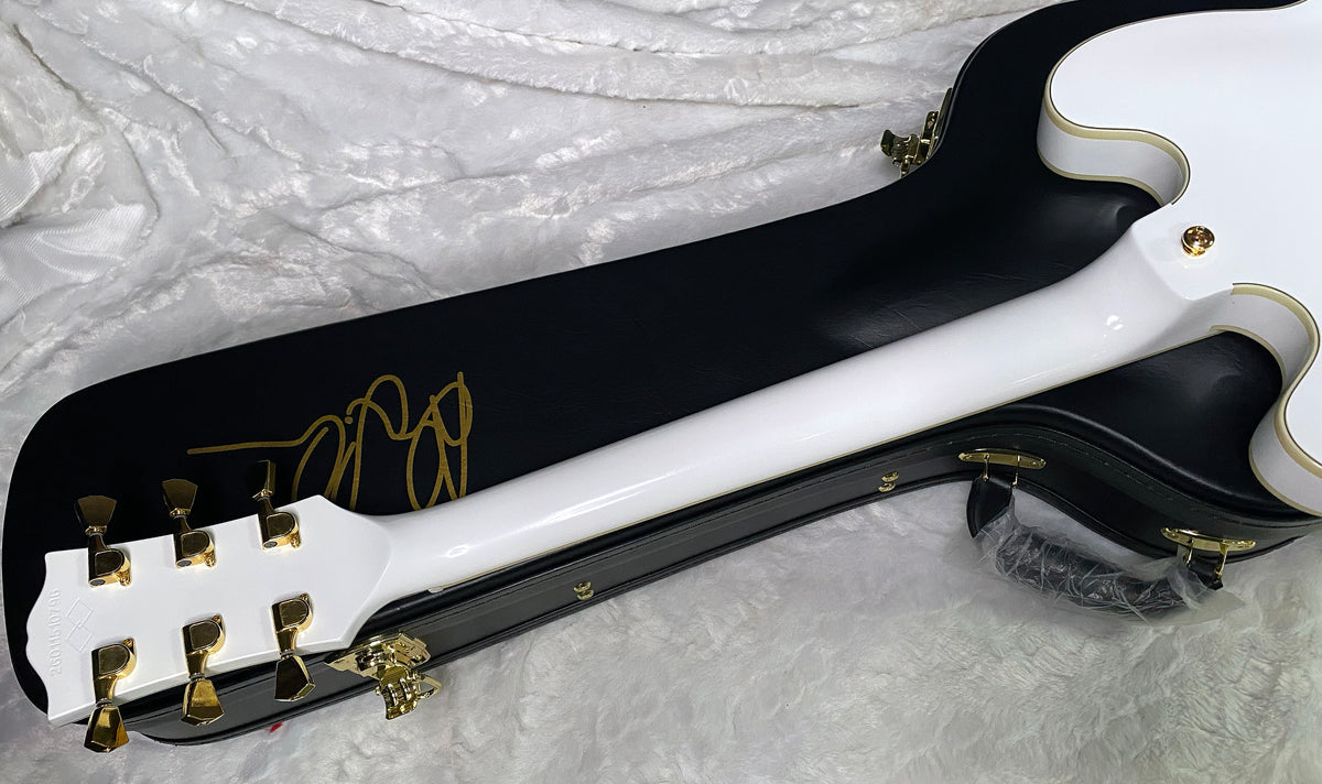 NEW ! Epiphone Inspired by Gibson Custom Alex Lifeson 1976 ES-355 Reissue Electric Guitar - Alpine White - Authorized Dealer - IN-STOCK!