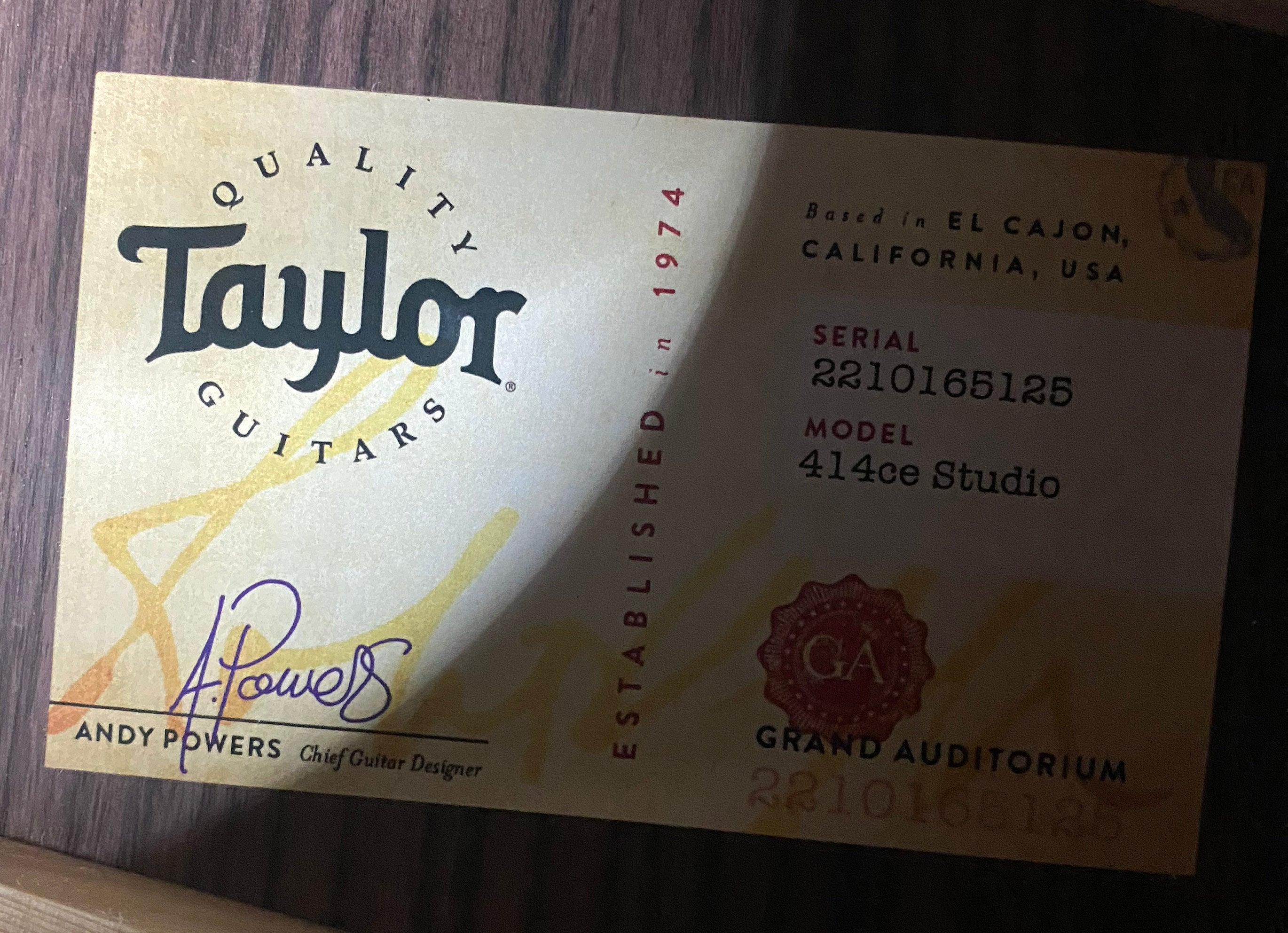 NEW! Taylor 414ce Studio Acoustic-Electric Guitar - Natural - 4.7lbs - Authorized Dealer - G06252