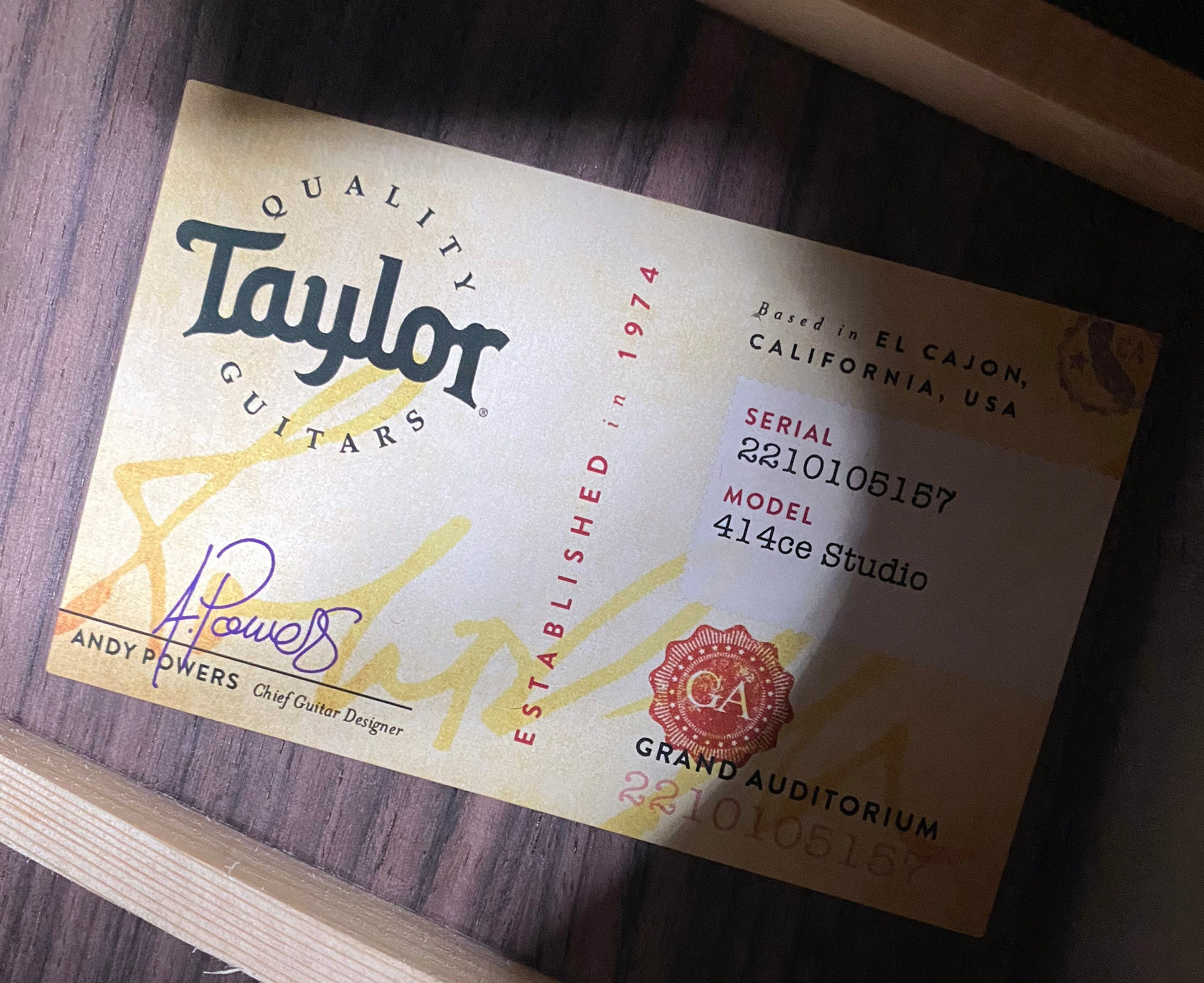 NEW! Taylor 414ce Studio Acoustic-Electric Guitar - Shaded Edgeburst - 4.75lbs - Authorized Dealer - G06278