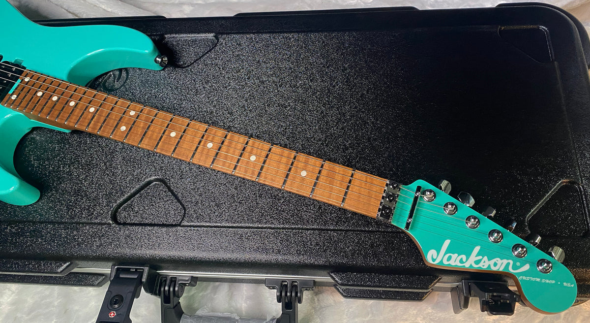 NEW ! Jackson Custom Shop Dinky HSH - Roasted Maple Neck & Fretboard - DK - Seafoam Green - Authorized Dealer - 8.1 lbs - G07719
