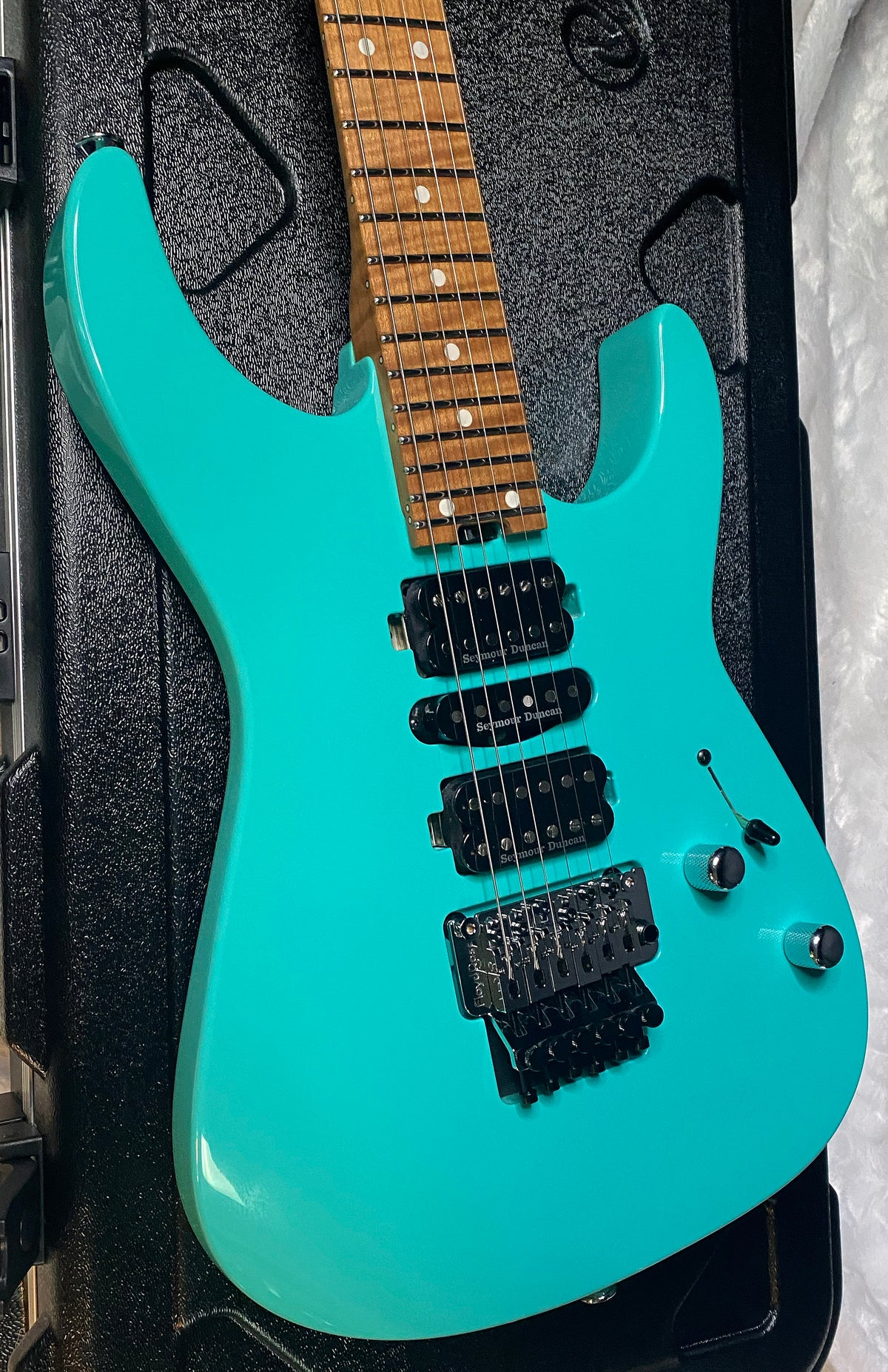 NEW ! Jackson Custom Shop Dinky HSH - Roasted Maple Neck & Fretboard - DK - Seafoam Green - Authorized Dealer - 8.1 lbs - G07719