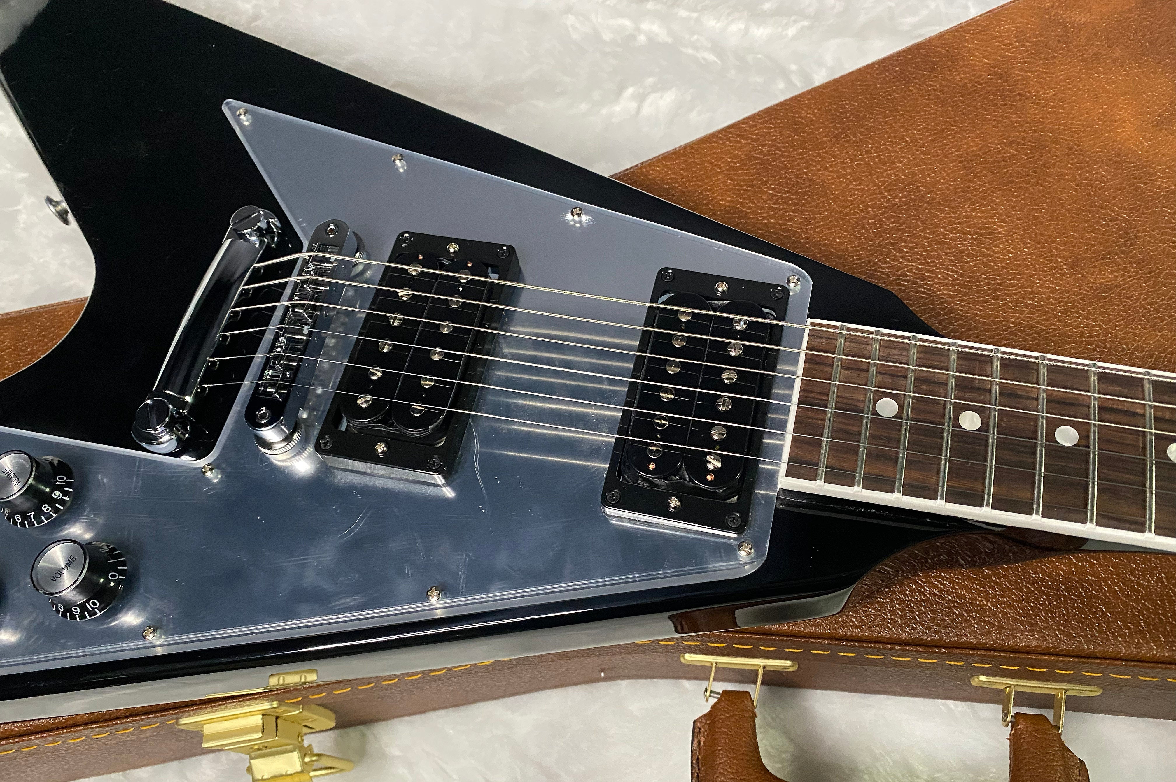 NEW! Gibson '70s Flying V Mirror Electric Guitar Ebony - Limited Edition - Only 7lbs! Authorized Dealer - G06309