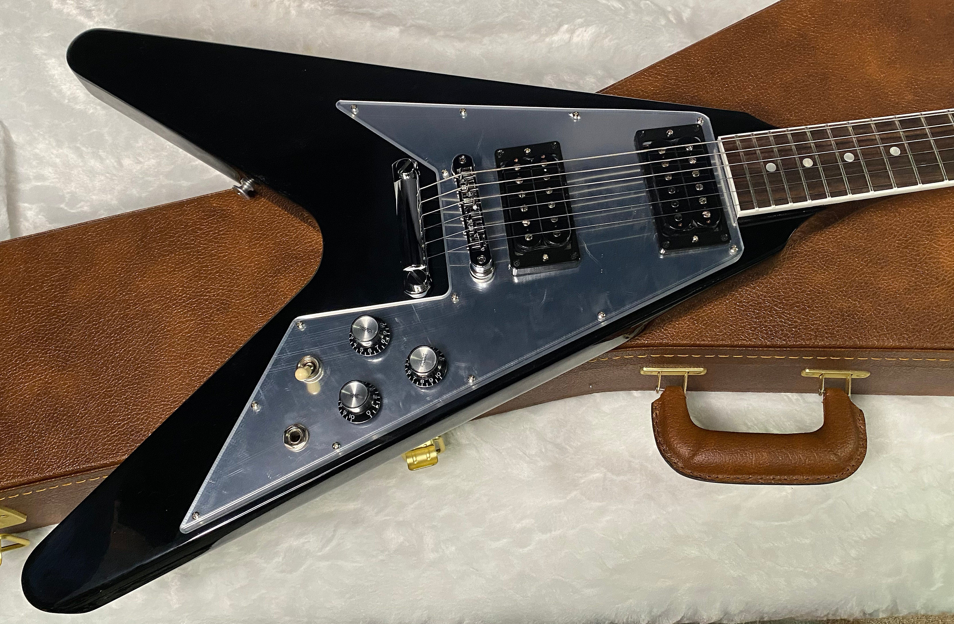 NEW! Gibson '70s Flying V Mirror Electric Guitar Ebony - Limited Edition - Only 7lbs! Authorized Dealer - G06309
