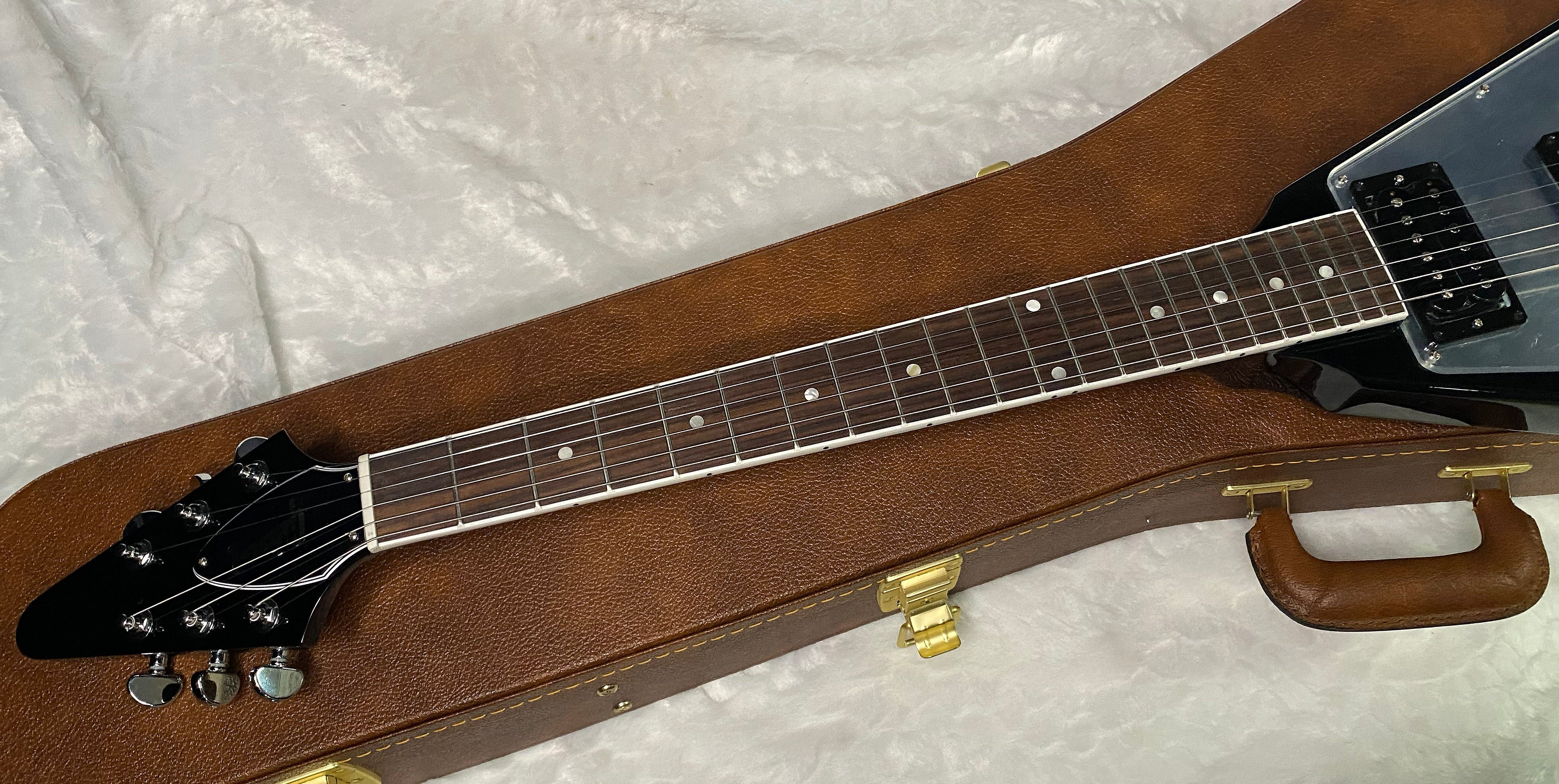 NEW! Gibson '70s Flying V Mirror Electric Guitar Ebony - Limited Edition - Only 7lbs! Authorized Dealer - G06309