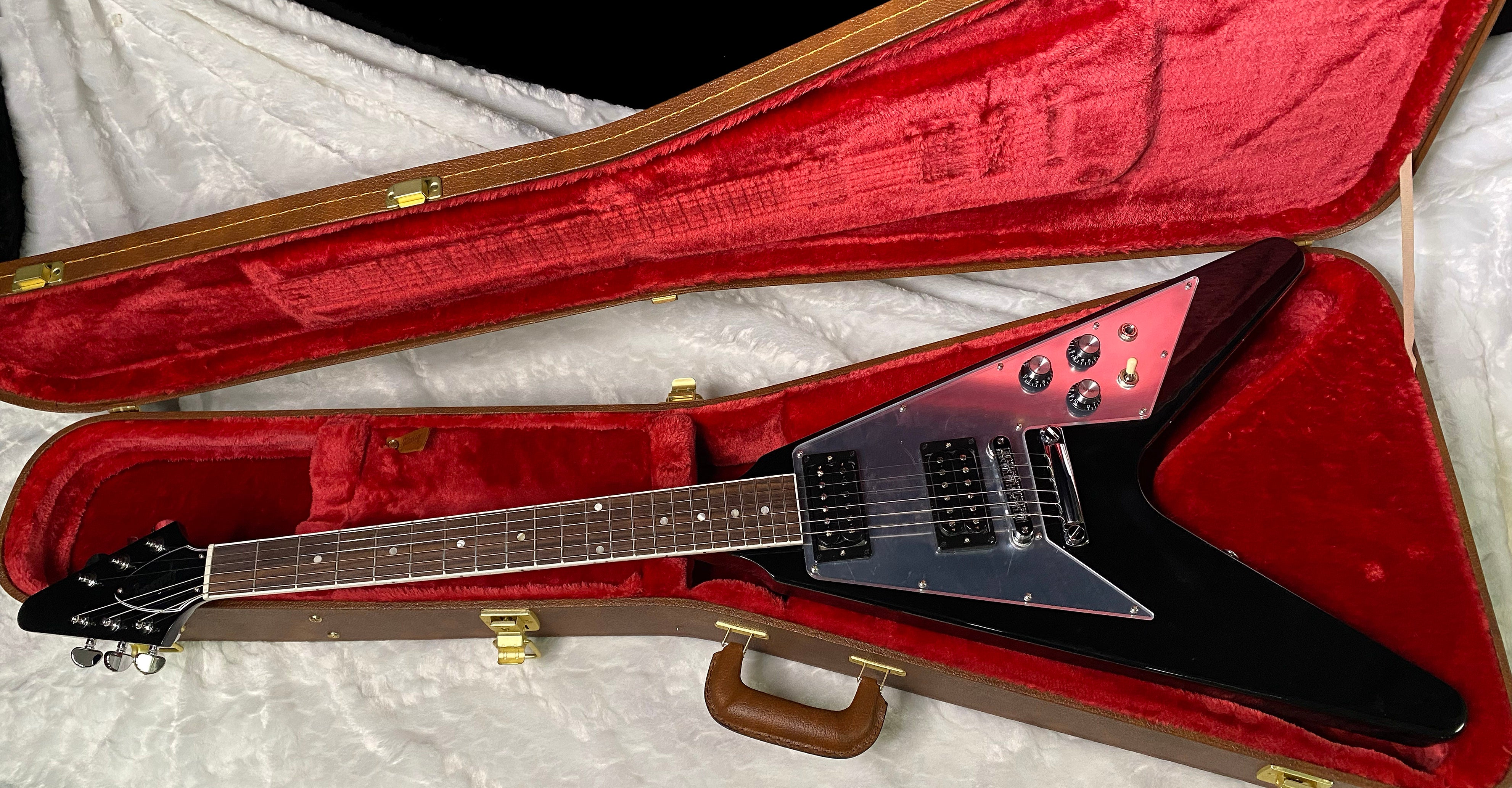 NEW! Gibson '70s Flying V Mirror Electric Guitar Ebony - Limited Edition - Only 7lbs! Authorized Dealer - G06309