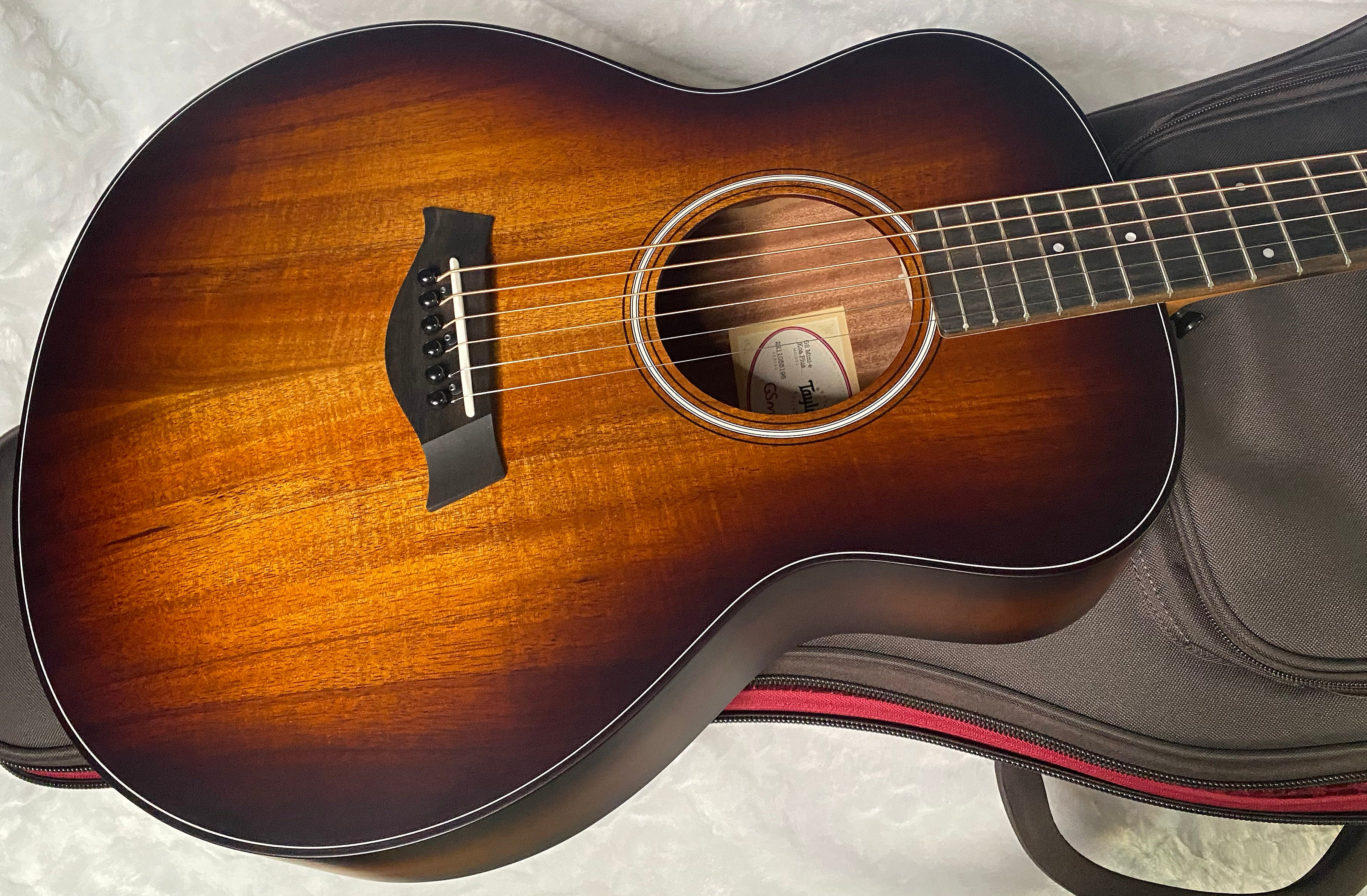 NEW! Taylor GS Mini-e Koa Plus Acoustic-electric Guitar - Shaded Edgeburst - 3.95lbs - Gig Bag - Authorized Dealer - G06284