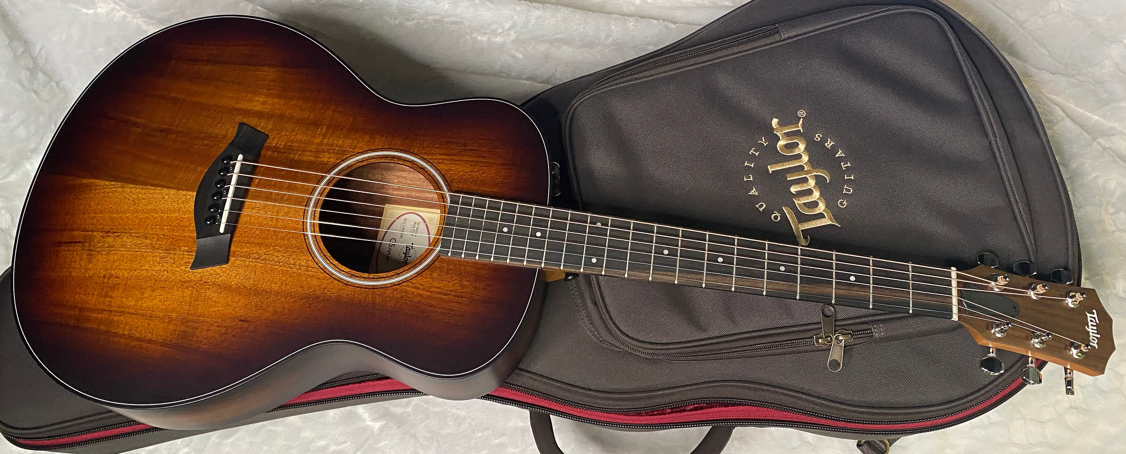 NEW! Taylor GS Mini-e Koa Plus Acoustic-electric Guitar - Shaded Edgeburst - 3.95lbs - Gig Bag - Authorized Dealer - G06284