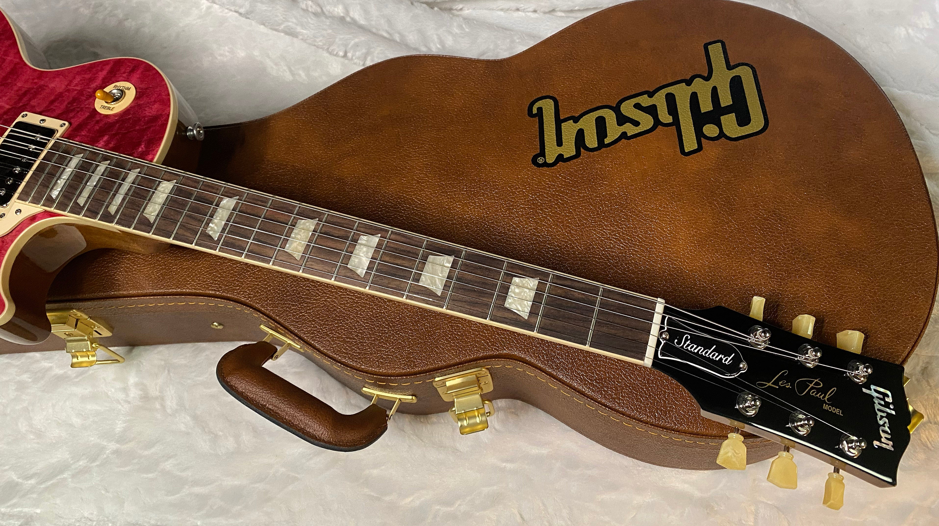 NEW! ! Gibson Les Paul 50's Standard - Translucent Fuchsia - Monster Flame Maple Top - Authorized Dealer - Only 9.2 lbs - G06322